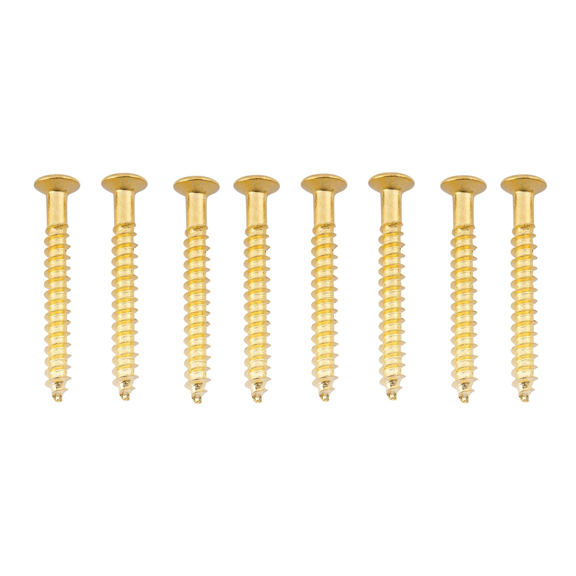 Musiclily 5x45mm Electric Guitar Neck Plate Mounting Screws for Fender Strat Tele Replacement, Gold(Pack of 8)