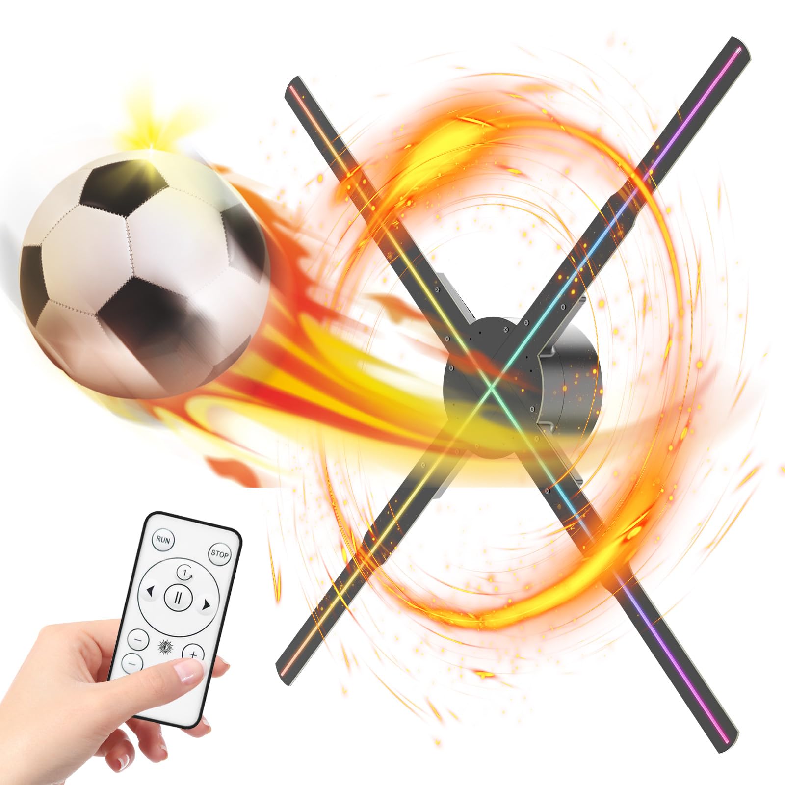 3D Hologram Fan, 22 Inch Hologram Fan 2000*1356PX Resolution 678 pcs HD LED Beads - Holographic Video Advertising Projector Supp