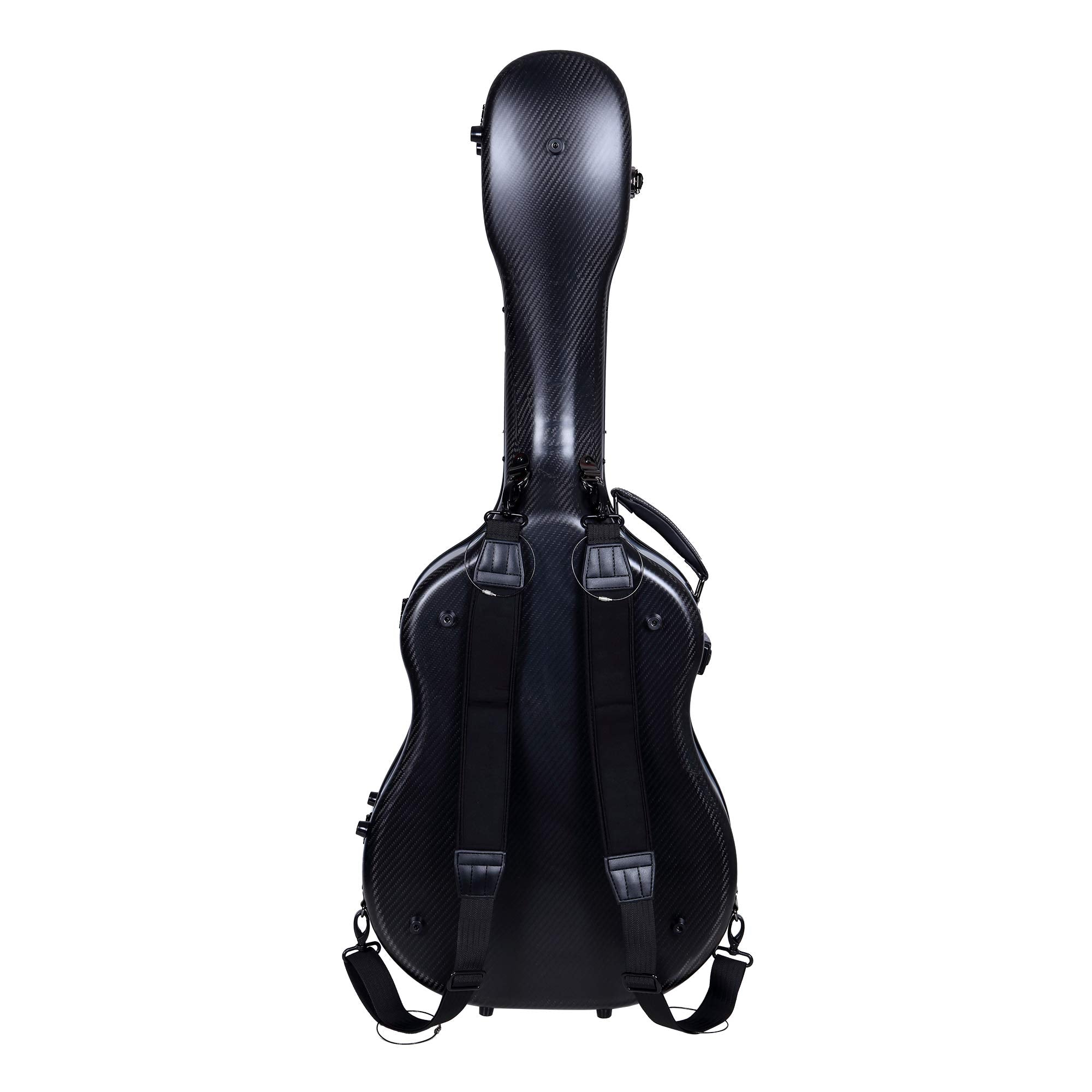 Crossrock Dreadnought Acoustic Guitar Flight Case, 100% Carbon Fiber Hard Shell with Backpack and Protective Cover(CRF6020DBK)