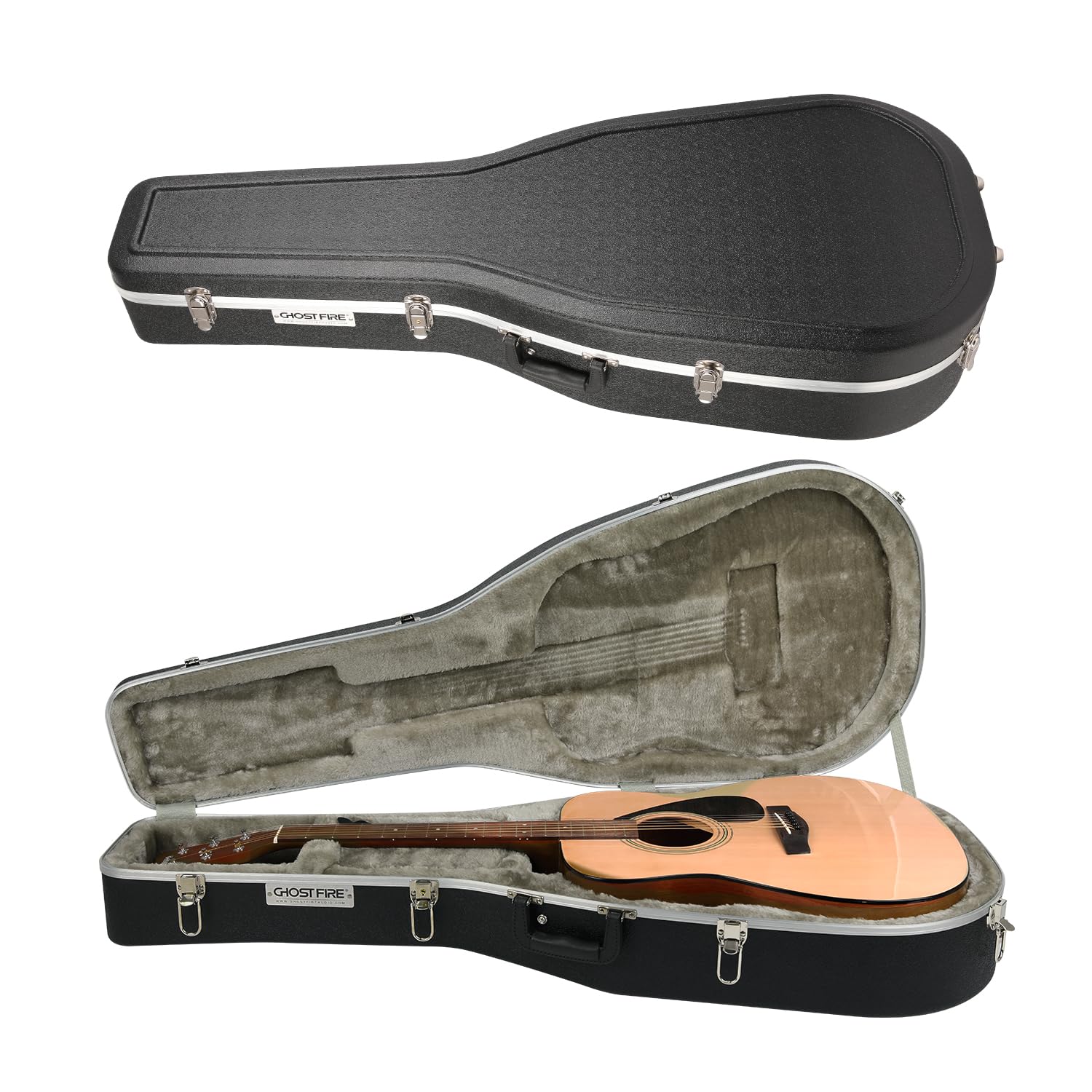 Ghostfire Abs Acoustic Guitar Case Portable Hard-Shell Case With Lock Super Thick Fit For Acoustic (Gc-Rag)