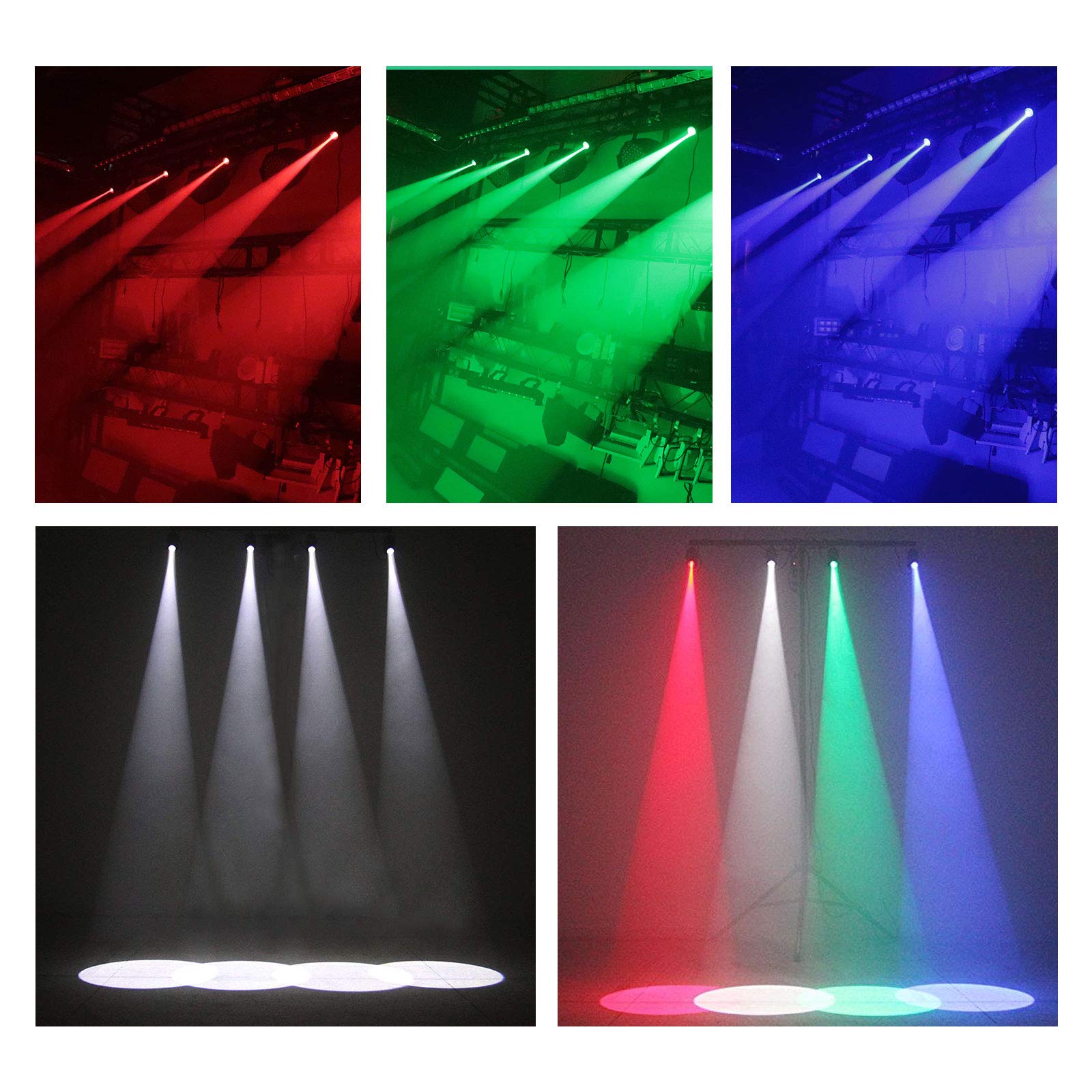 Pinspot Light, AQool Mini 15W Mirror Ball Spotlight, Super Bright RGBW LED Beam Pinspot Lights, Remote Control Stage Lighting fo