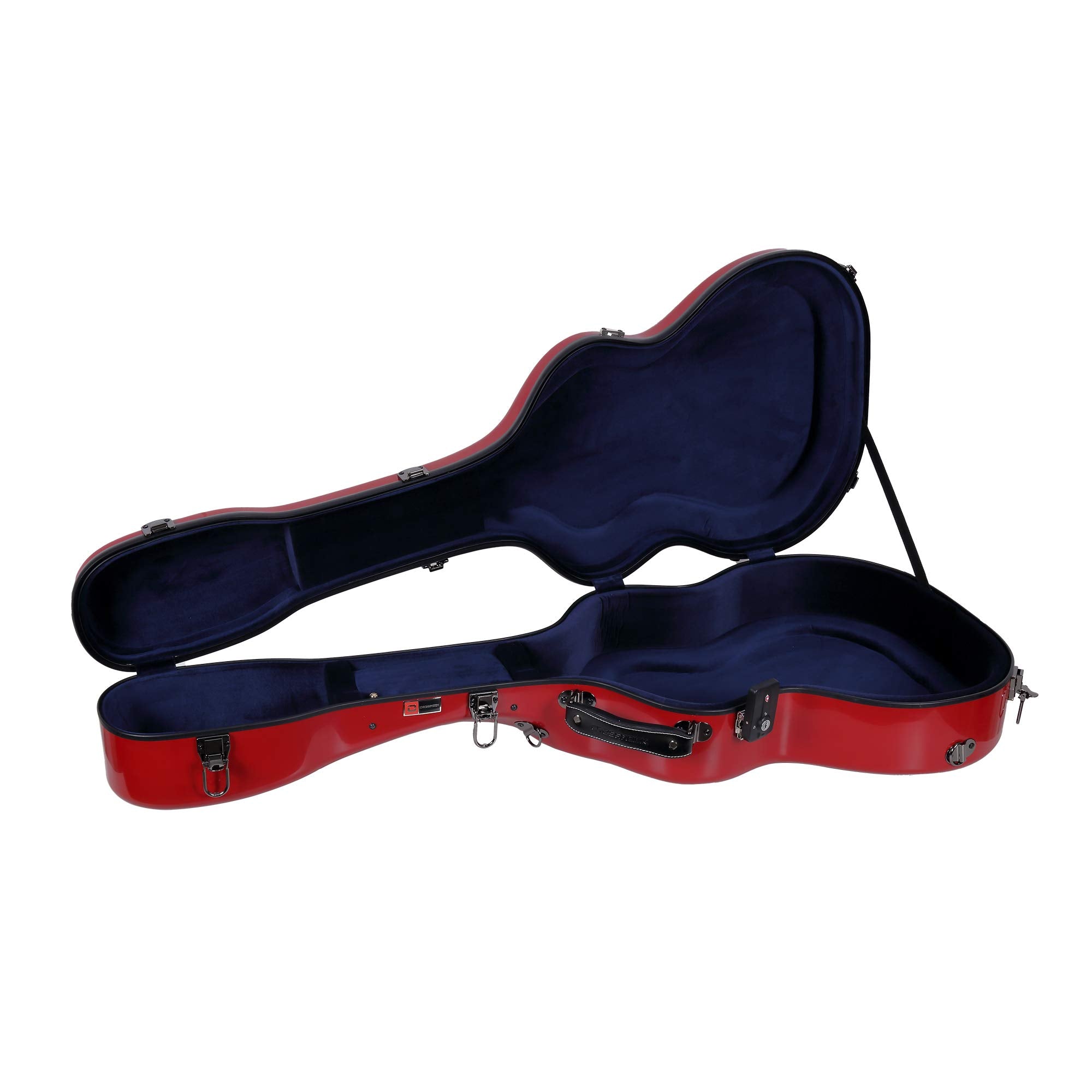 Crossrock Fiberglass Acoustic Guitar Case with TSA Lock for Martin Grand Performance-Red (CRF2020GARD)