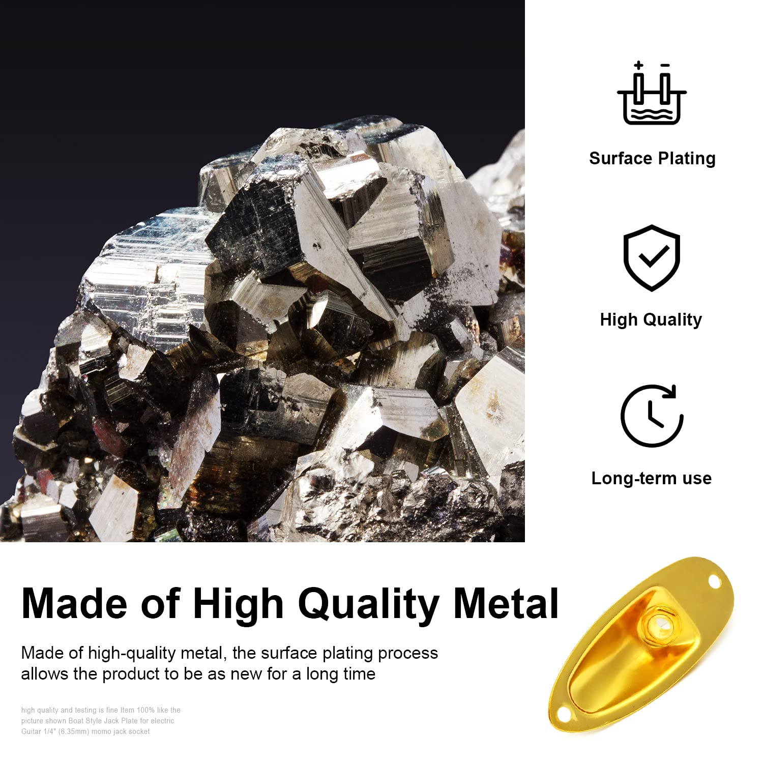 MAXCHEER Guitar Input Jack Socket Plate Output Loaded Boat Style 1/4 Inch with Screws for Fender Stratocaster Strat St Mono Elec