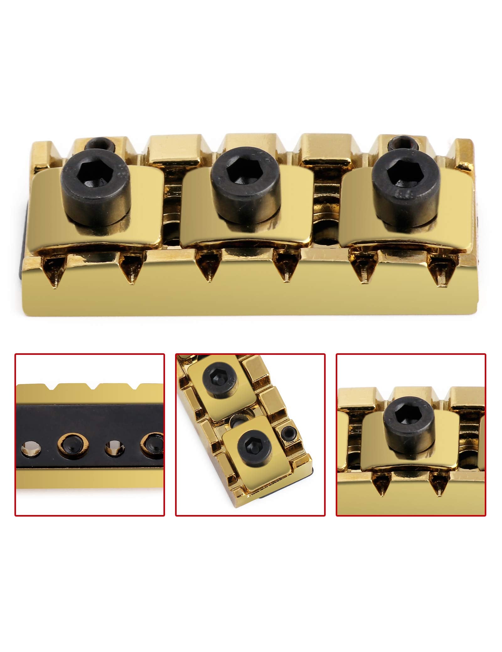 Holmer Guitar String Locking Nut for Floyd Rose Style Adjustable Height Locking Guitar Tremolo Bridge with Mounting Screw Shims