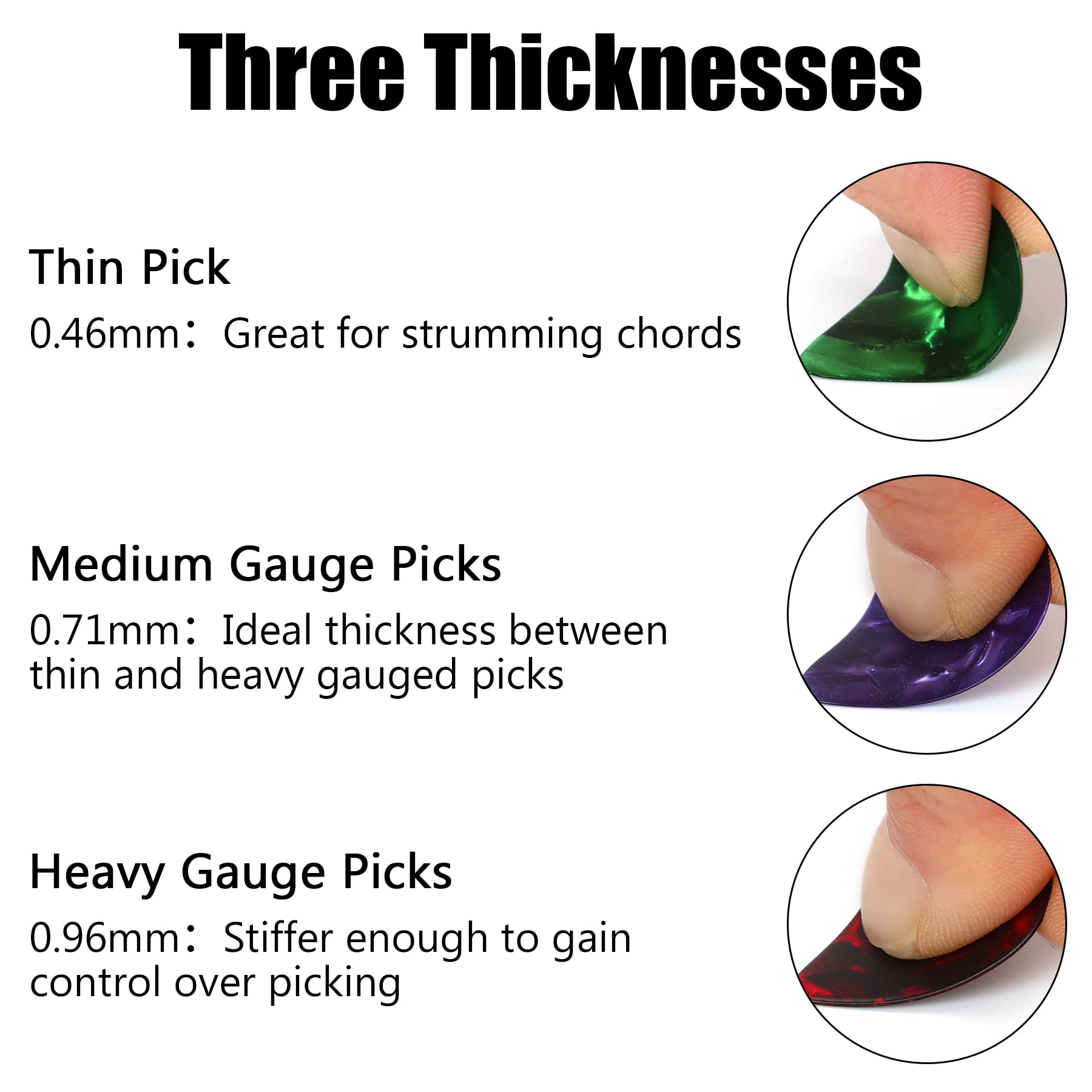 150 Pcs Guitar Picks Sampler Value Pack Mixed Colorful 0.46mm Thickness