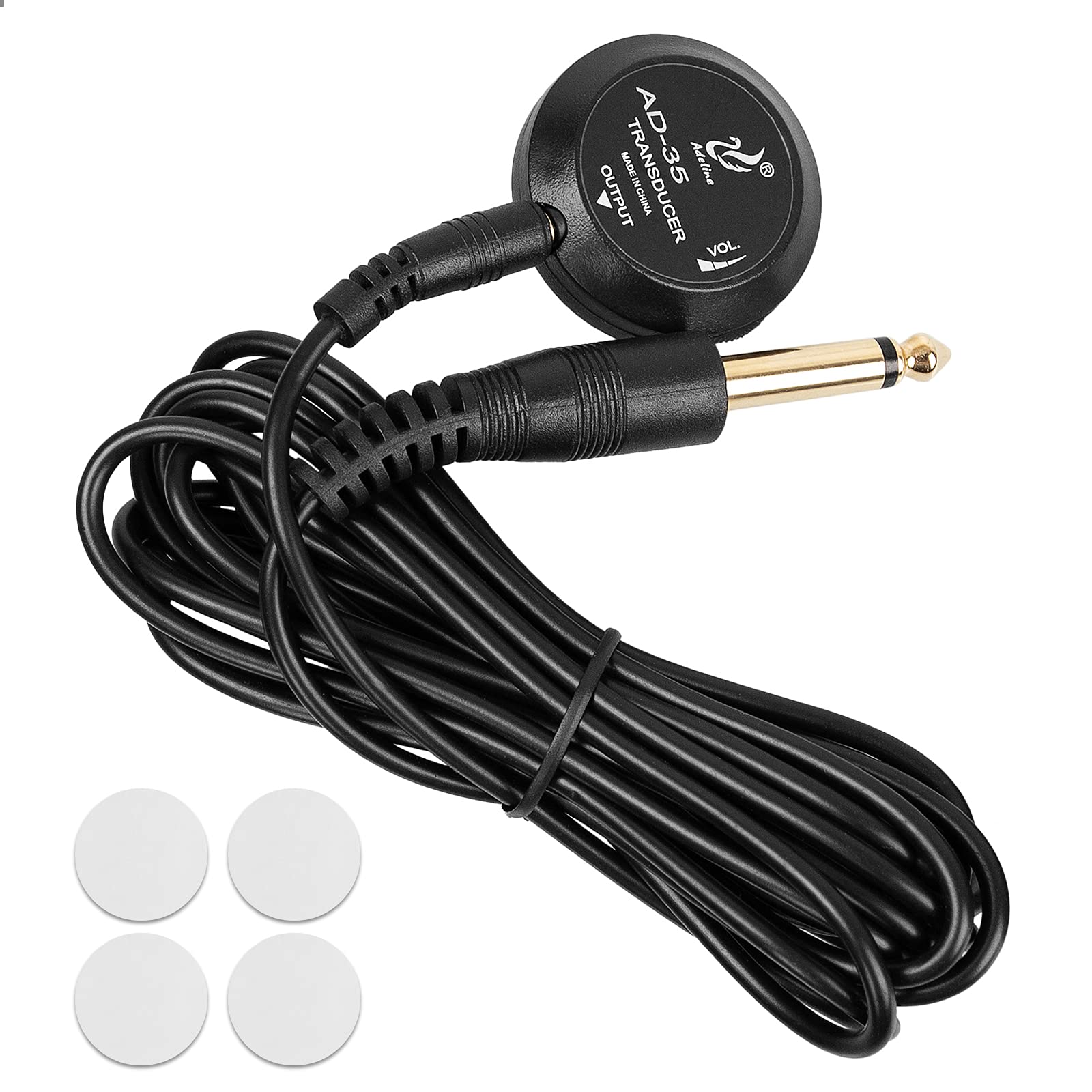Guitar Pickup with Volume Control, Piezo Contact Microphone Transducer for Guitar, Mandolin, Banjo, Cello, Kalimba, Harp and Oth