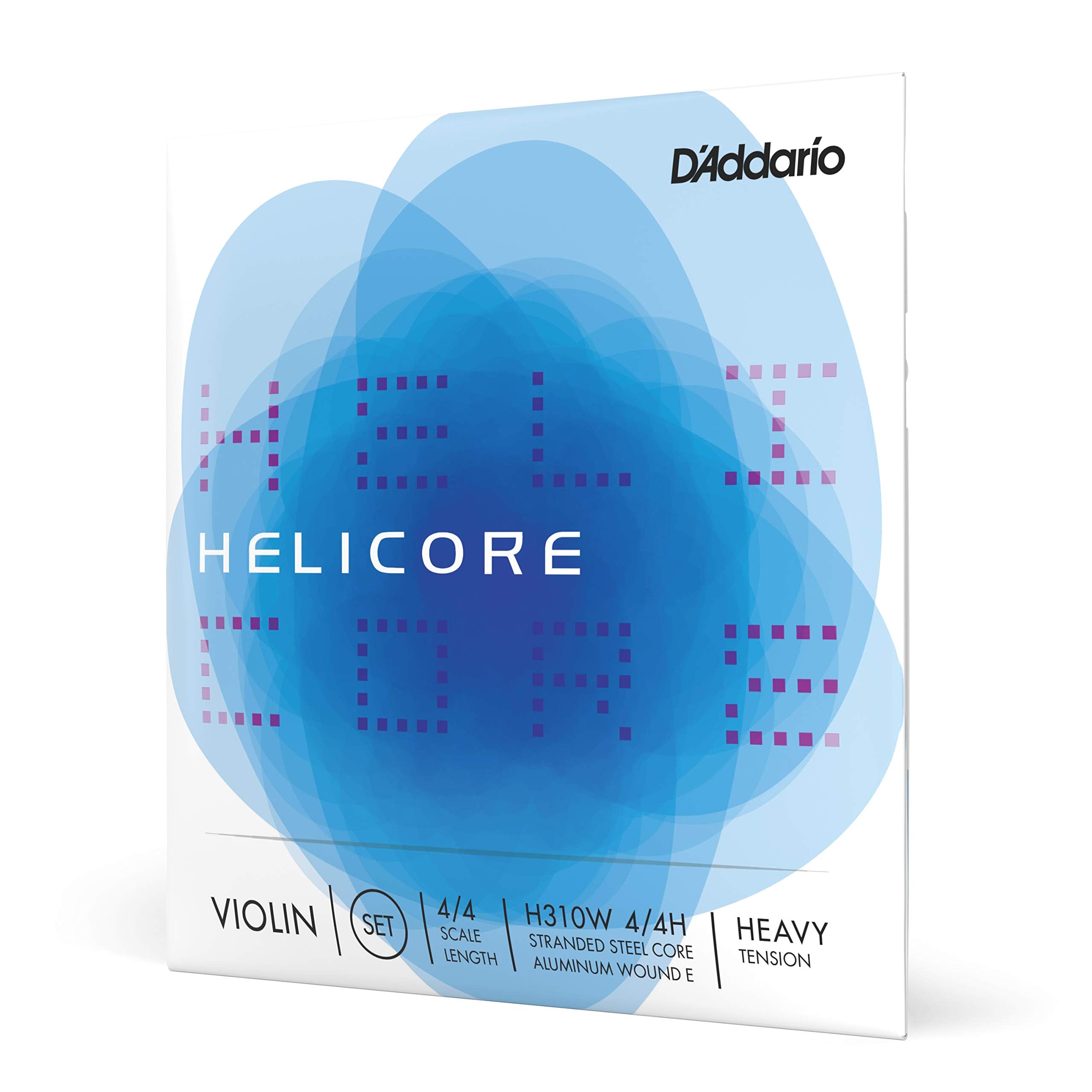 DAddario Orchestral - Helicore 4/4 Size Violin String Set with Aluminum Wound E String - H310W 4/4H - Heavy Tension