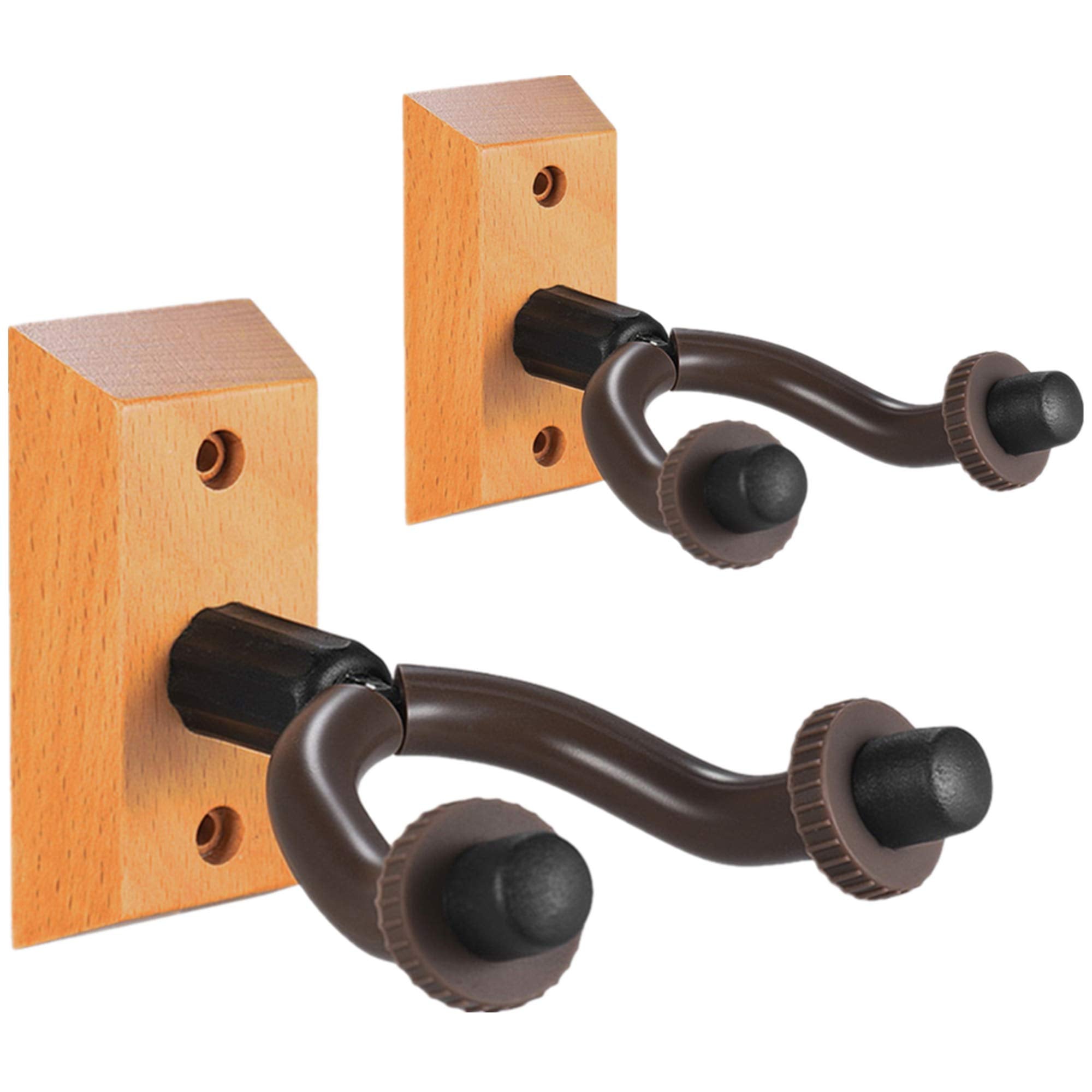 Cc Caihong Guitar Hanger Wall Mount 2 Pack, Guitar Wall Hangers Hooks Holder Stand Wood Display With Screws - Easy To Install -
