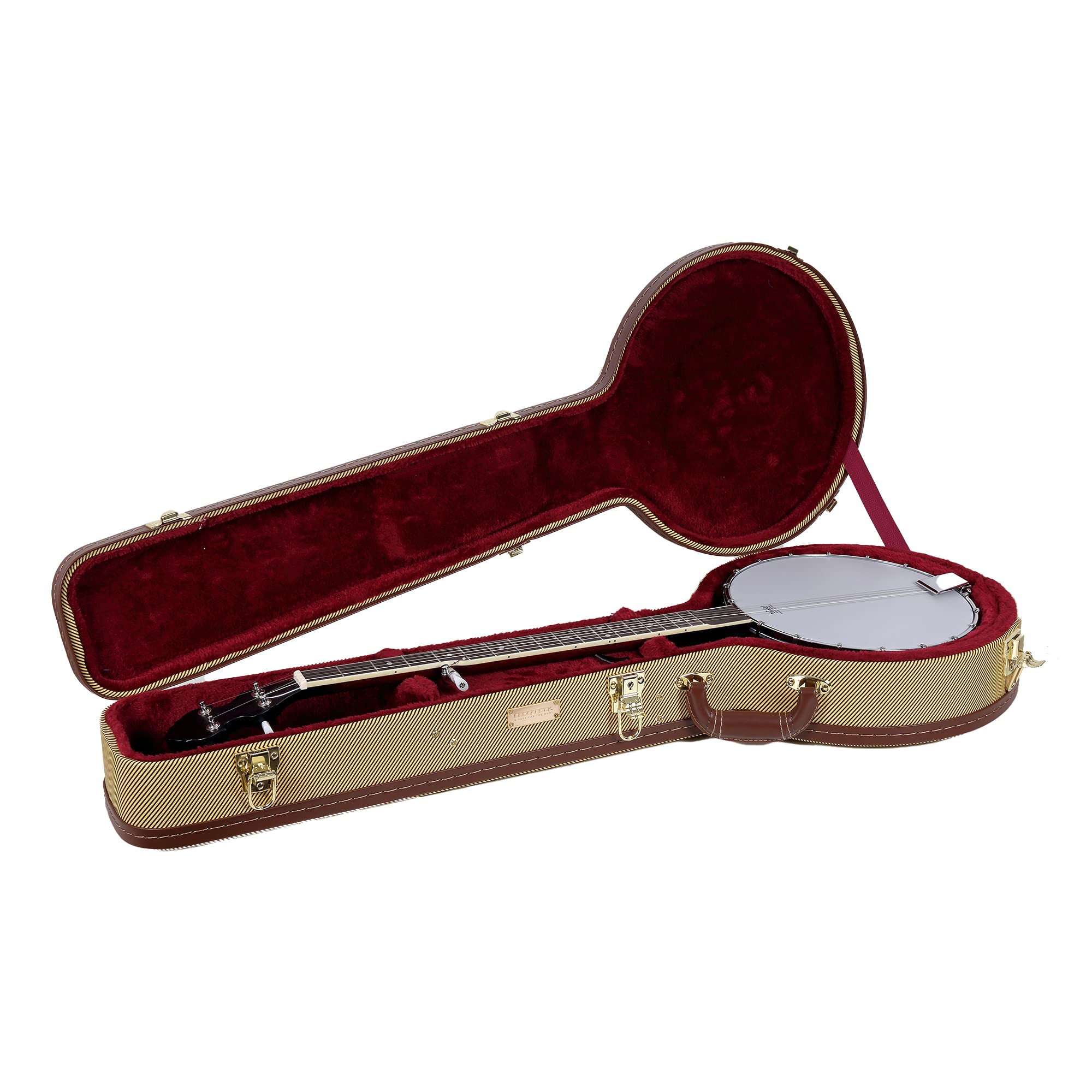 Crossrock Wood Case for 12.5 Openback Banjos-Vinyl Tweed (CRW620OBJTW)