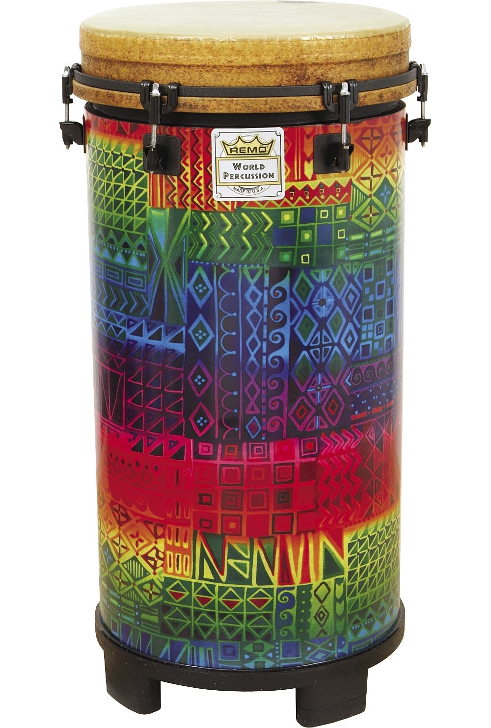 Remo TUBANO, Drumkey Tuned, 12 Diameter, 27 Height, Fabric Rainbow
