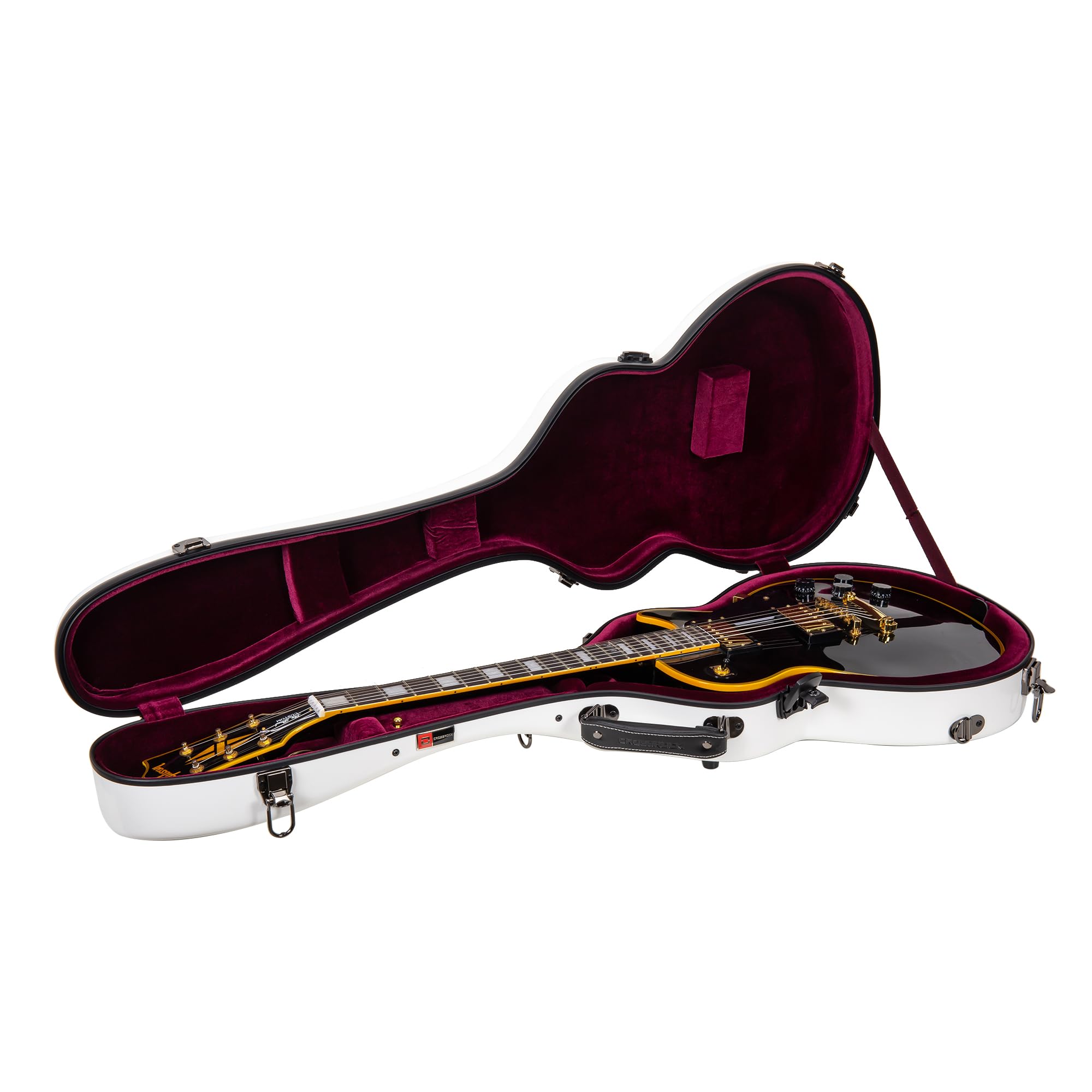 Crossrock Fiberglass Backpack Style Hardshell White Les Paul Guitar Case