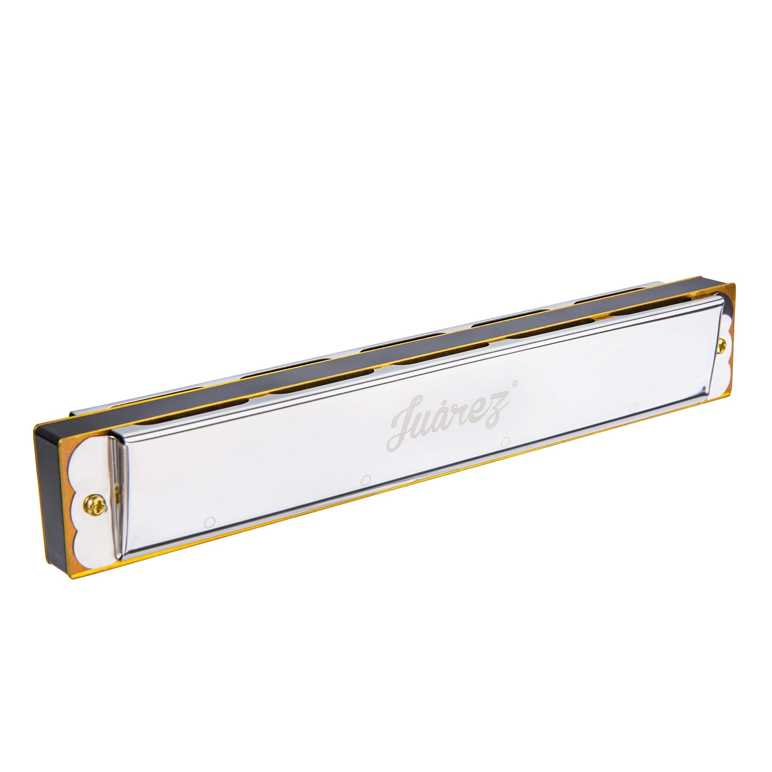 JUAREZ Vinto JRH24SL 24 Holes 48 Tones Professional Tremolo Polyphonic Harmonica Key of C Scale | Mouth Organ | Cover - Stainles