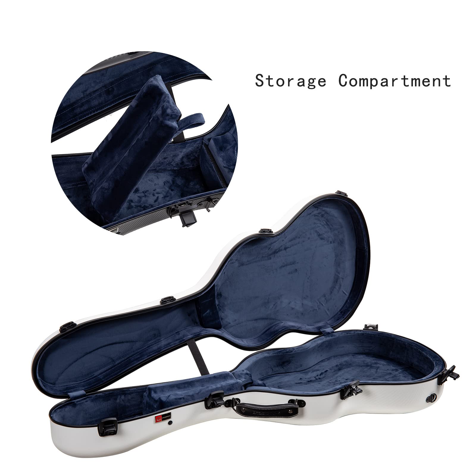 Crossrock Poly Carbon fits 4/4 Classical Guitars, Anti-Scratch Flight Case in White(CRF4020CWT)