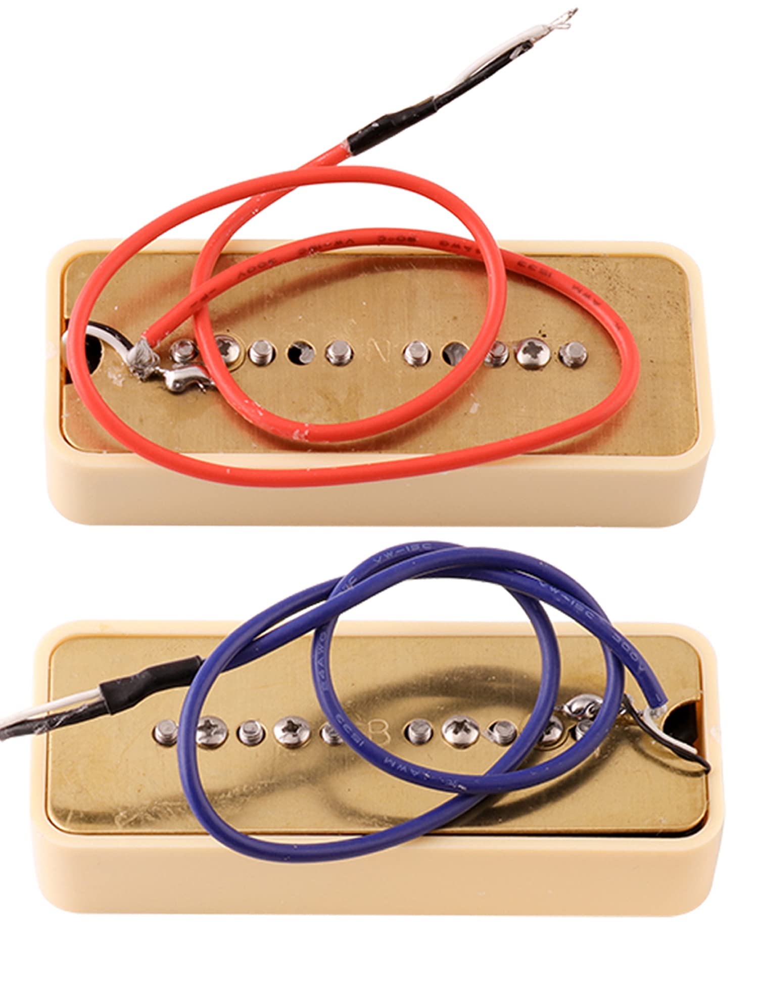 Metallor P90 Soapbar Pickup Bridge and Neck Single Coil Pickups Set for Electric Guitar Parts Replacement Cream.