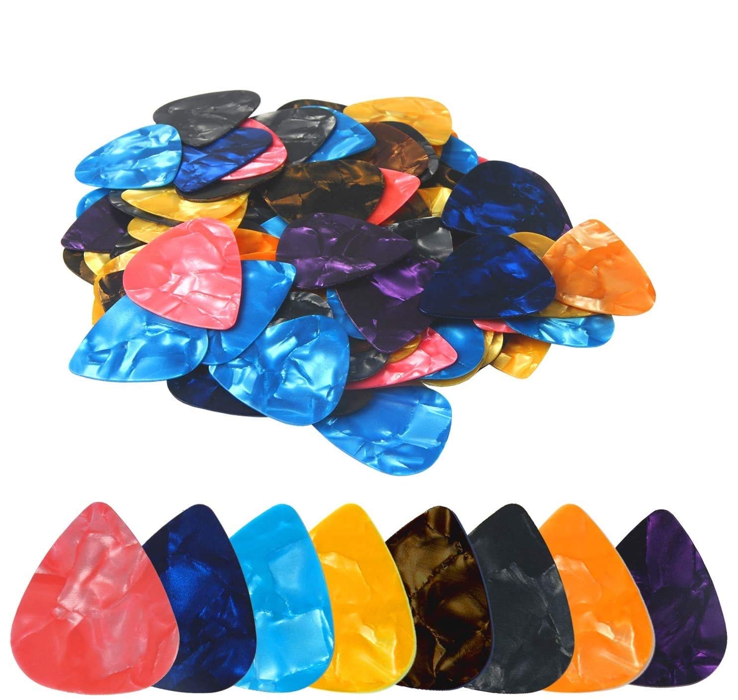 100Pcs Medium Size Guitar Picks Sampler Value Pack 0.71Mm Thickness