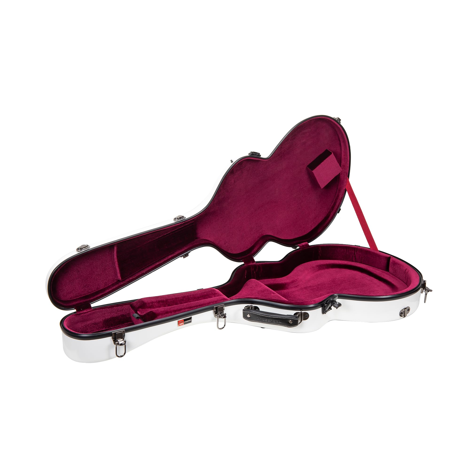 Crossrock Fiberglass Hard Shell with Backpack White 335 style Guitar Case