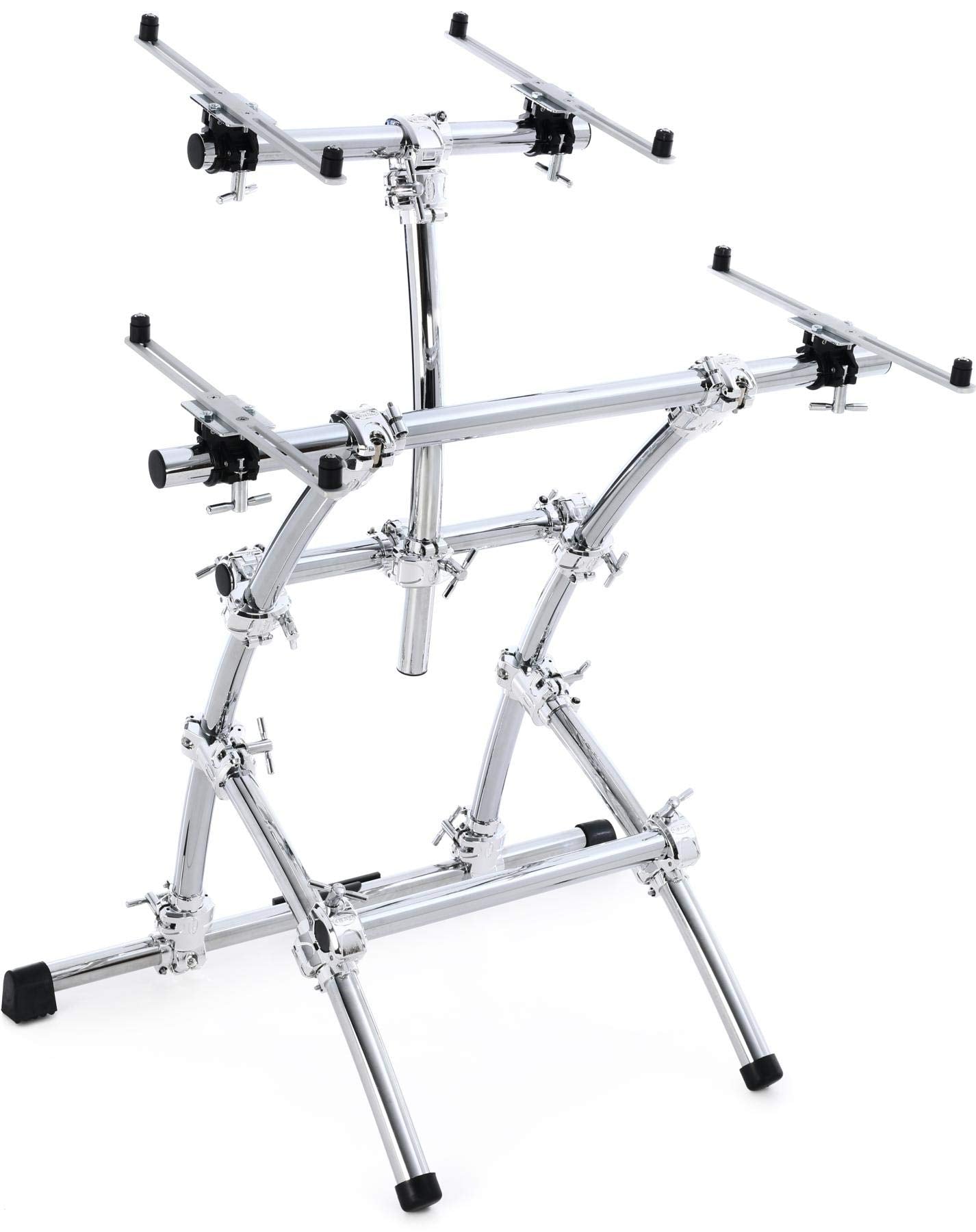 Gibraltar Double Key Tree Large 2-Tier Keyboard Stand, Dual-tier Keyboard Stand with Memory Locks, 88-key, Chrome (GKS-DBKT88)