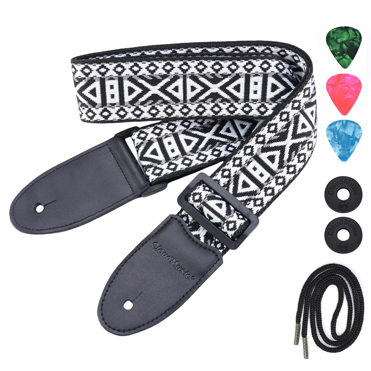 Cloudmusic Strap Starry Night Purple Blue Starry Sky Galaxy Pattern (Purple Galaxy Guitar Strap)