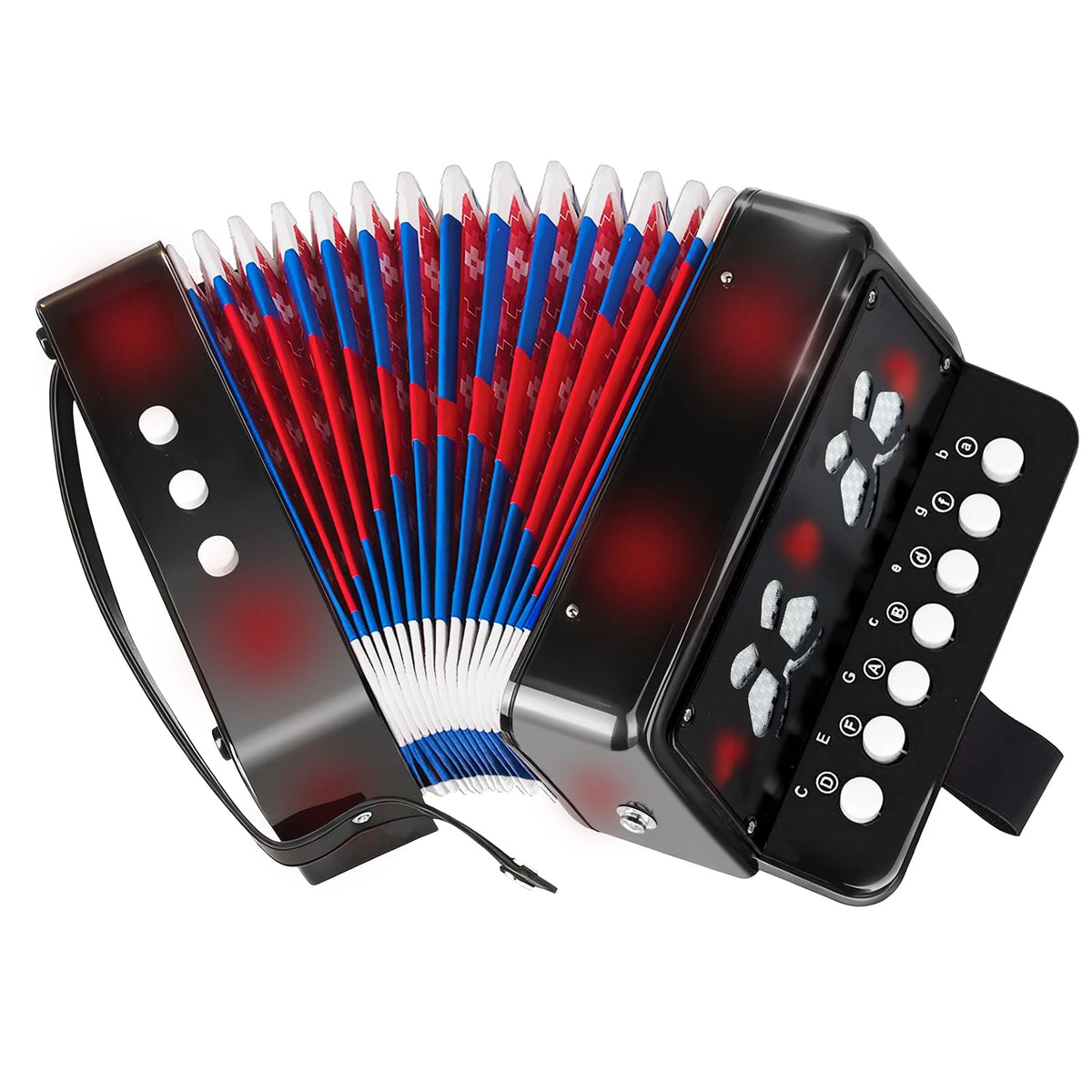 AZEAM Kids Toy Accordion 10 Keys Button Small Lightweight Black Musica ...