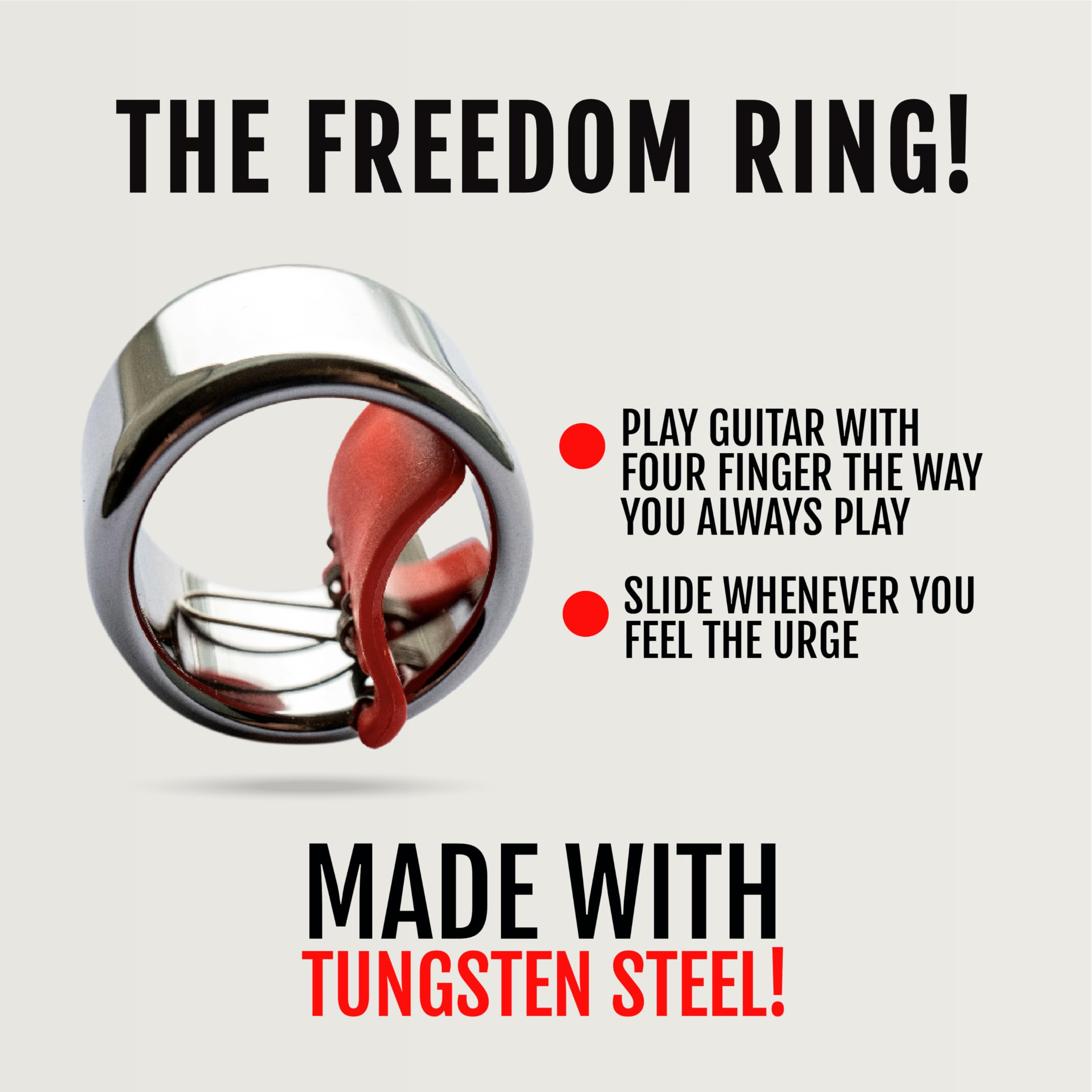 Black Mountain Slide Guitar Rings - Made From Tungsten Steel. Acoustic Guitar Slide, Electric Guitar Slide, Bass, Ukulele, and M