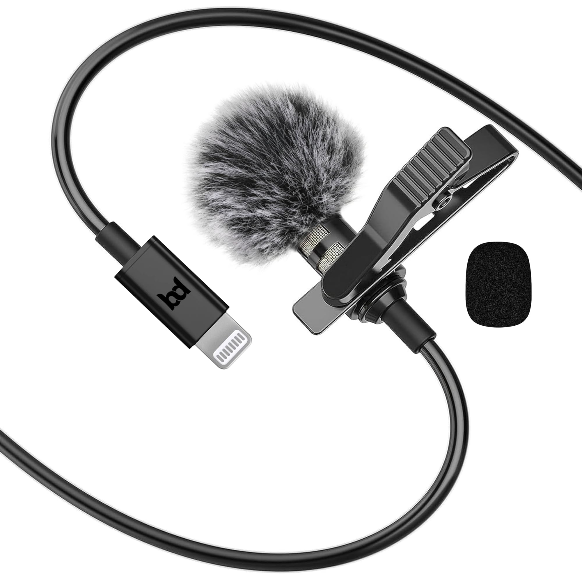 Bassdrops Professional Lavalier Condenser Microphone For Iphone, Ipad, Ipod, Auxiliary, Omni Directional Audio & Video Recording
