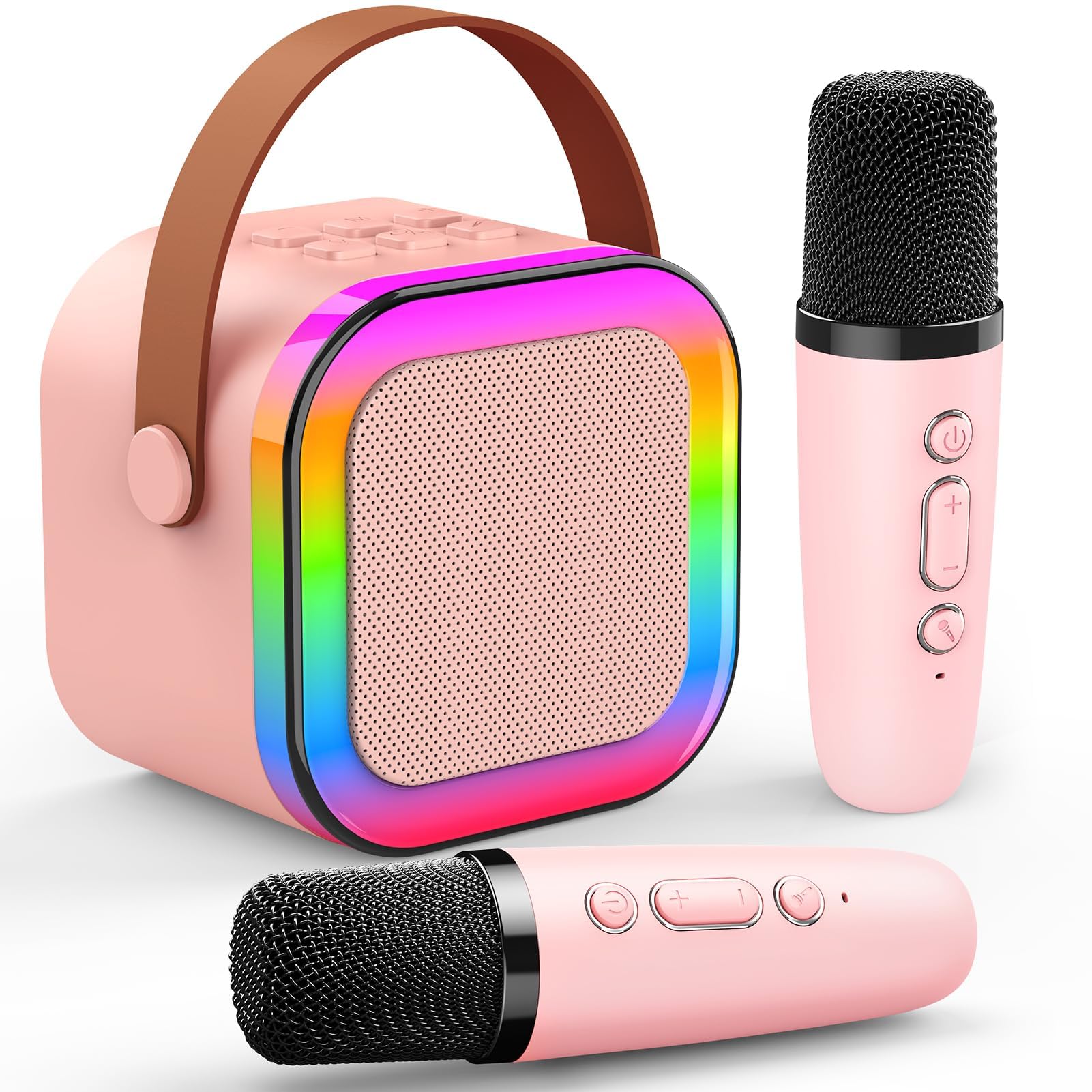 Eimterlan Karaoke Machine For Kids, Kids Karaoke Machine For Girls With 2 Wireless Microphones Mini Portable Bluetooth Speaker K