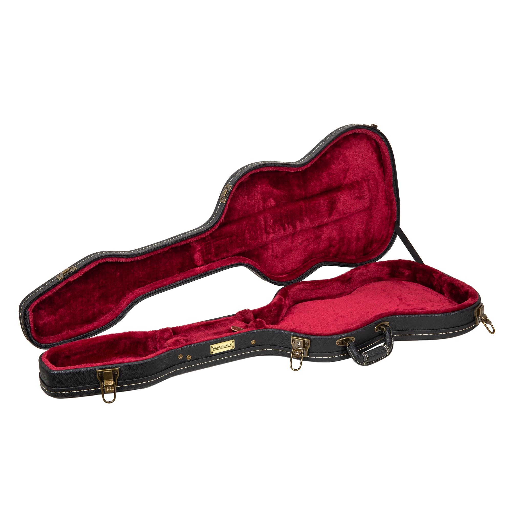Crossrock Wooden Guitar Case -Fits Telecaster and Stratocaster Styles of Guitars -Vintage Hardware, Sponge Lining, Metal Feet, S
