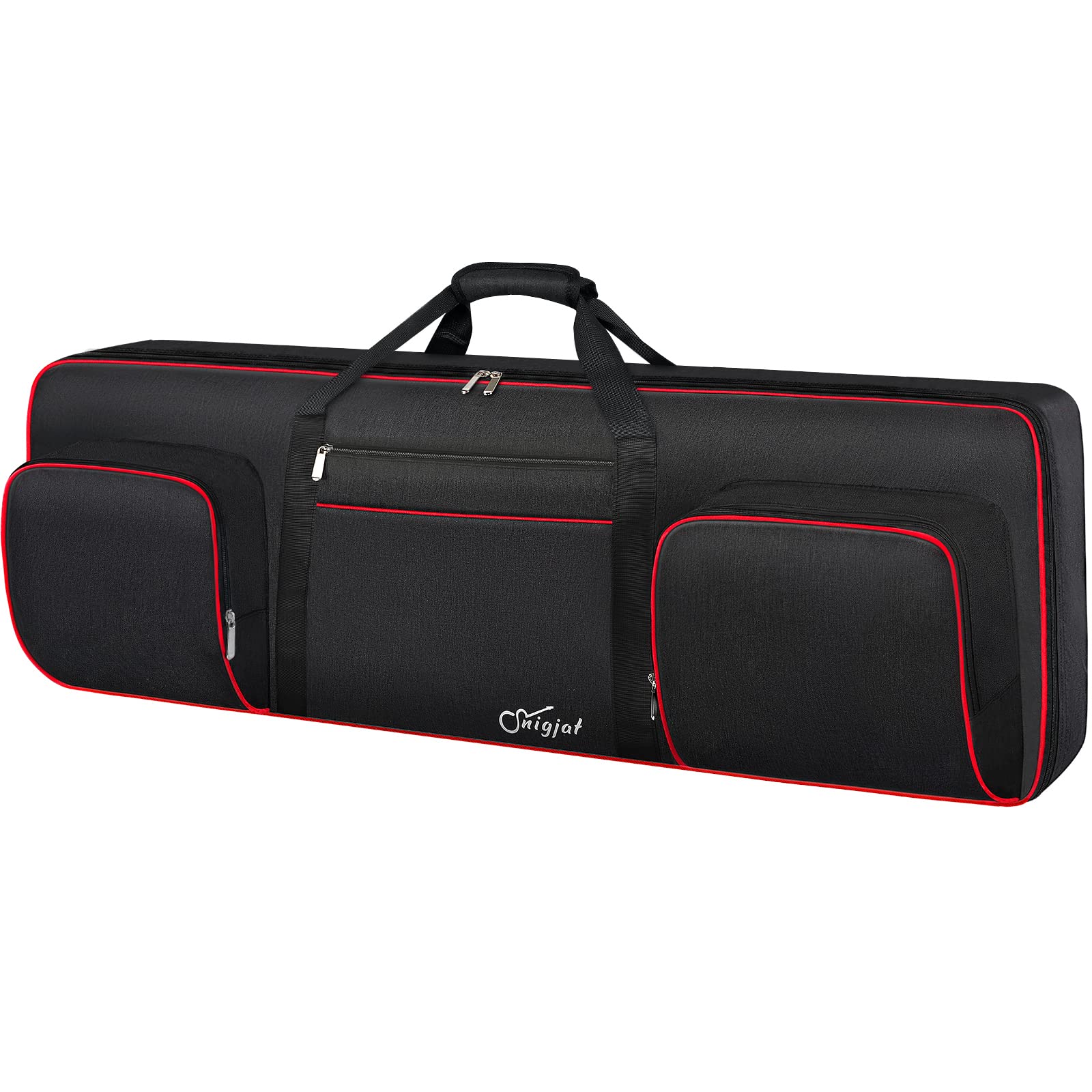 SNIGJAT 76 Key Keyboard Case, Soft Padded Piano Case with Handle and Adjustable Shoulder Straps, Keyboard Gig Bag with 3 Pockets