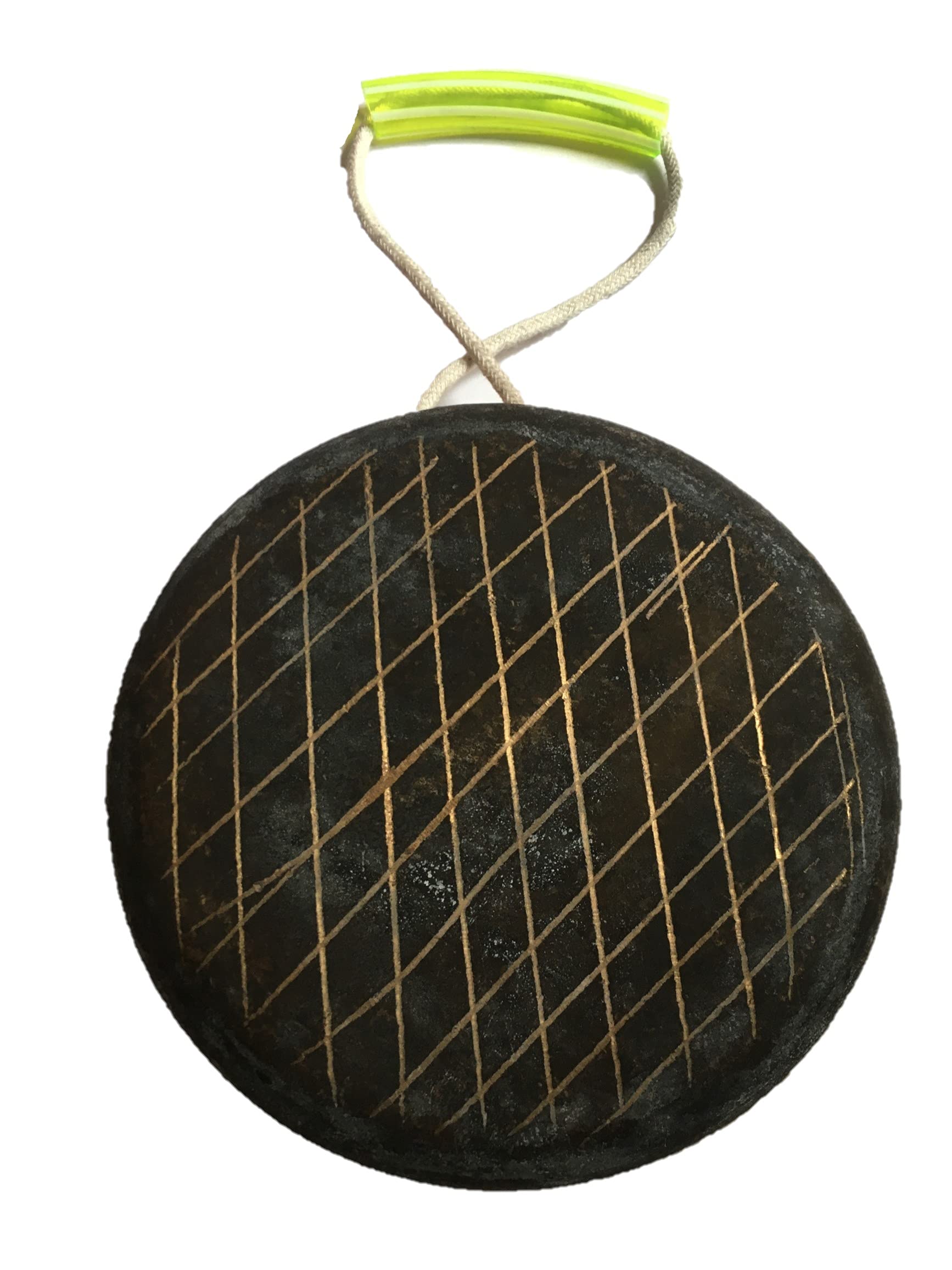 Uapan Gong Bell,Pooja Ghanta,Indian Sacred Ghadiyal, 9 Inch Brass Vijay Ghanta (Yellow, Pack Of Brass Pooja Bell