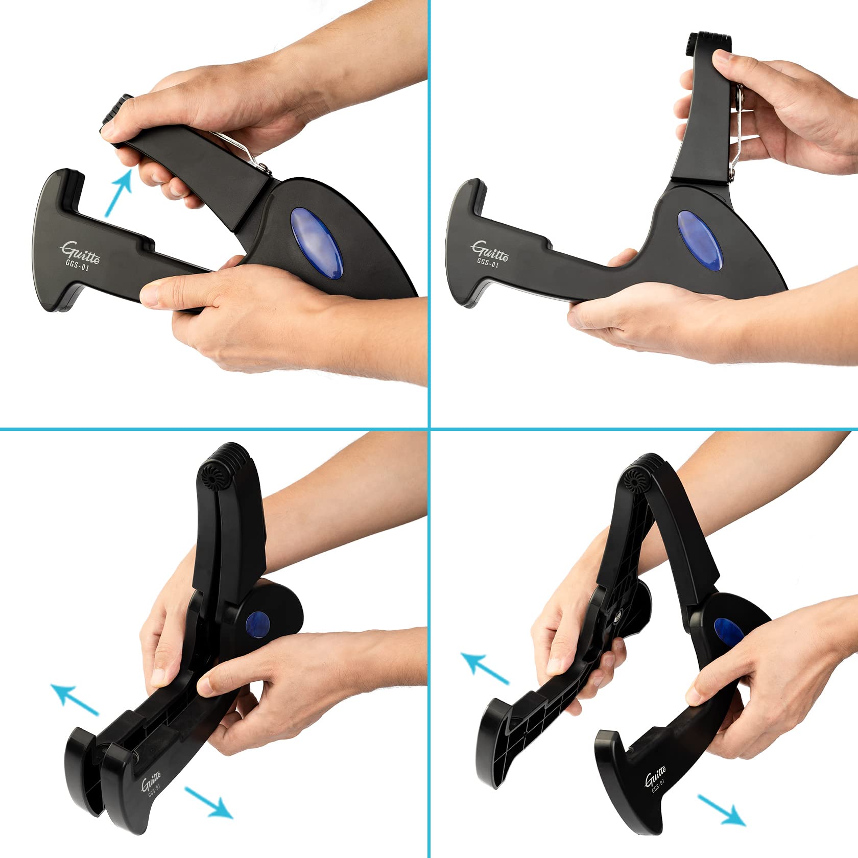 Universal Guitar Stand Folding - Guitto Guitar Tripod Adjustable A-Frame Stand for Acoustic and Electric Guitars Instrument Hold