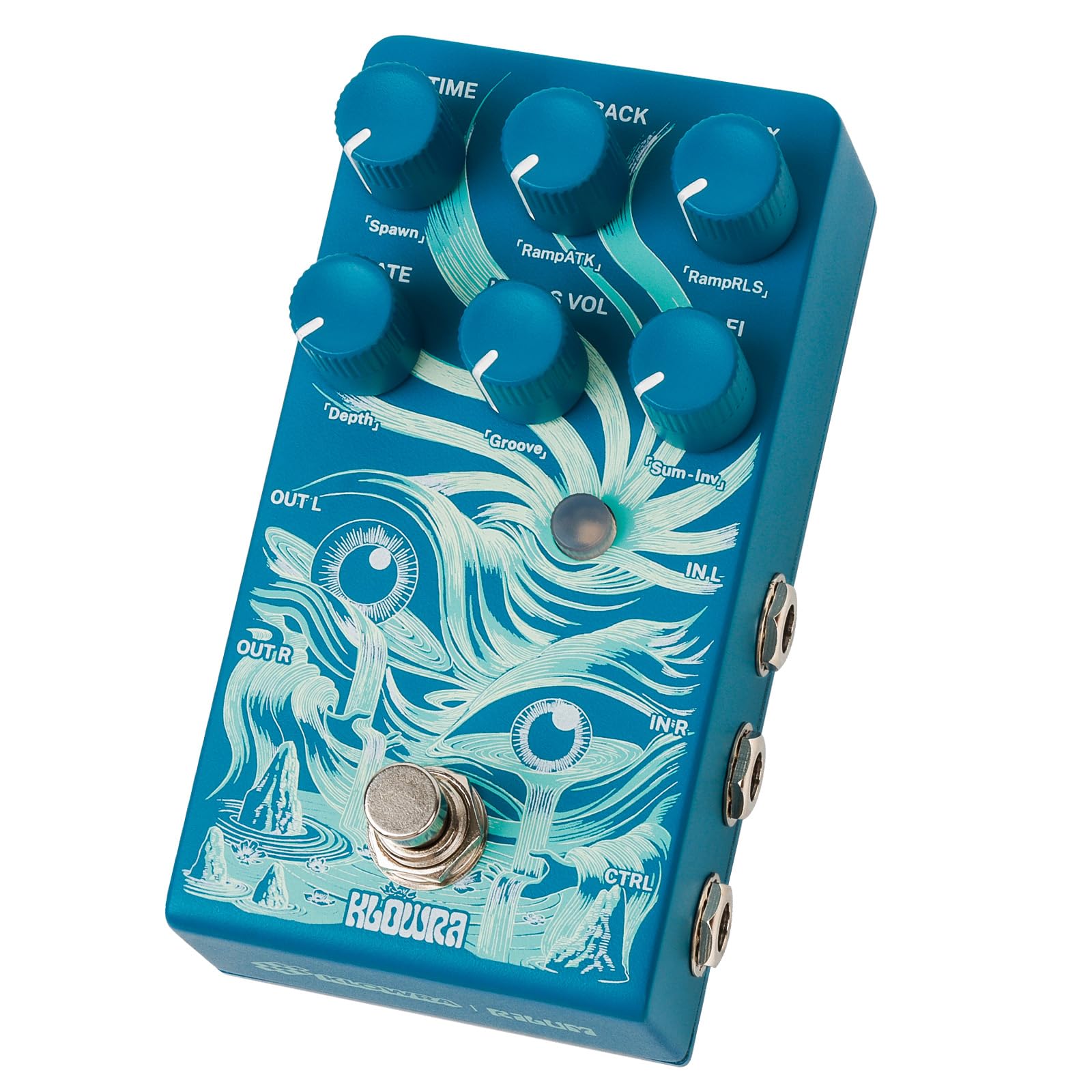Klowra Rilum Multi-Head Tape Delay & Modulation Pedal for Electric Guitar and Synth, Vintage Tape Echo with Through-Zero Flanger