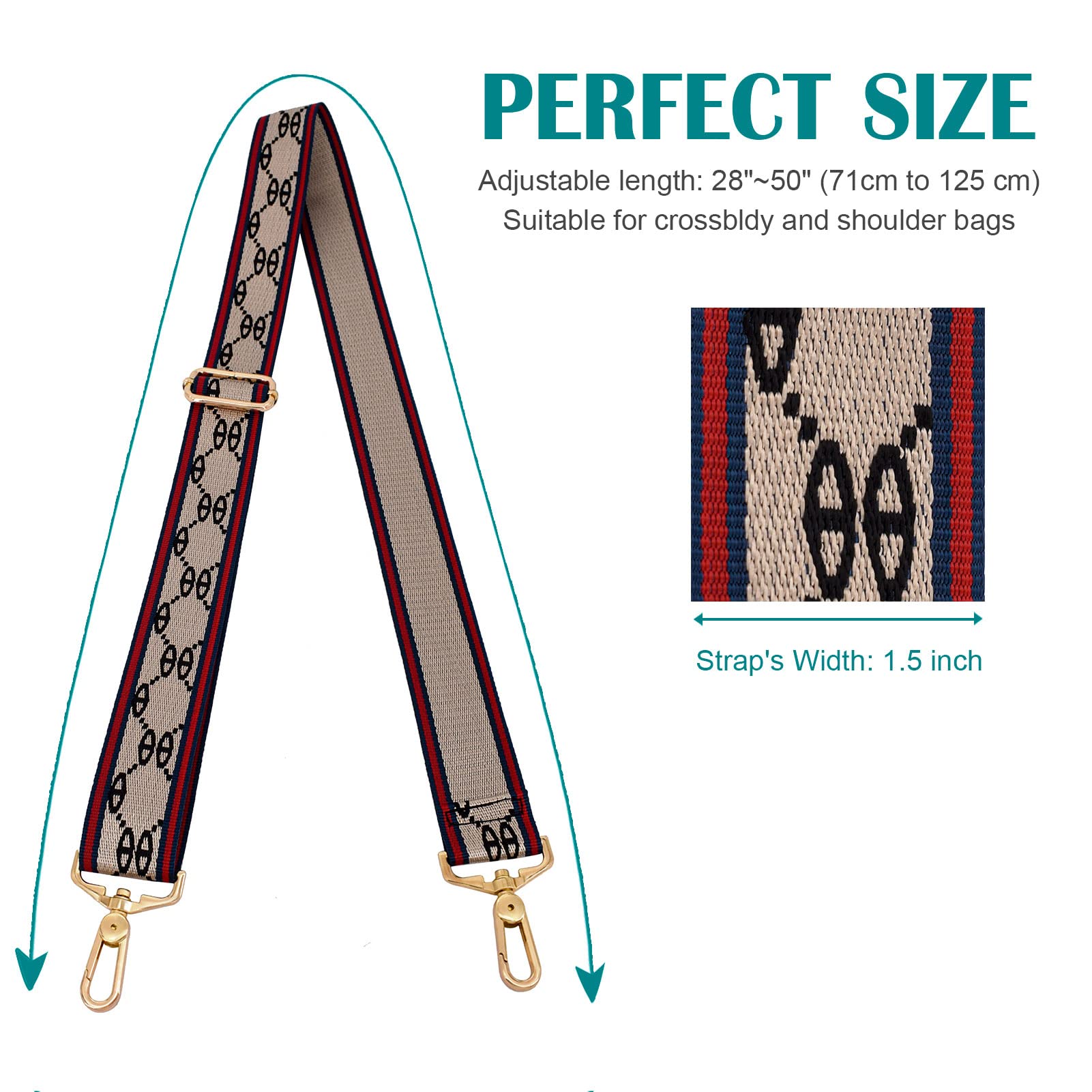 Purse Straps Adjustable Crossbody Strap for Purses Replacement Guitar Multicolor Style Handbag Straps Guitar Shoulder Strap for