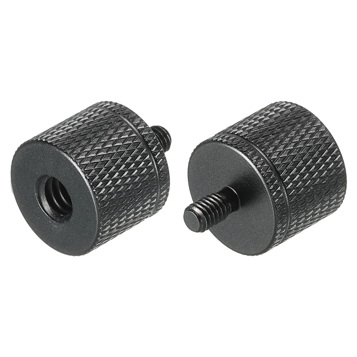 Meccanixity Mic Stand Adapter 1/4 Female X M4 Male Camera Screw Thread Adapter For Microphone Tripod Stand Black 2 Pack