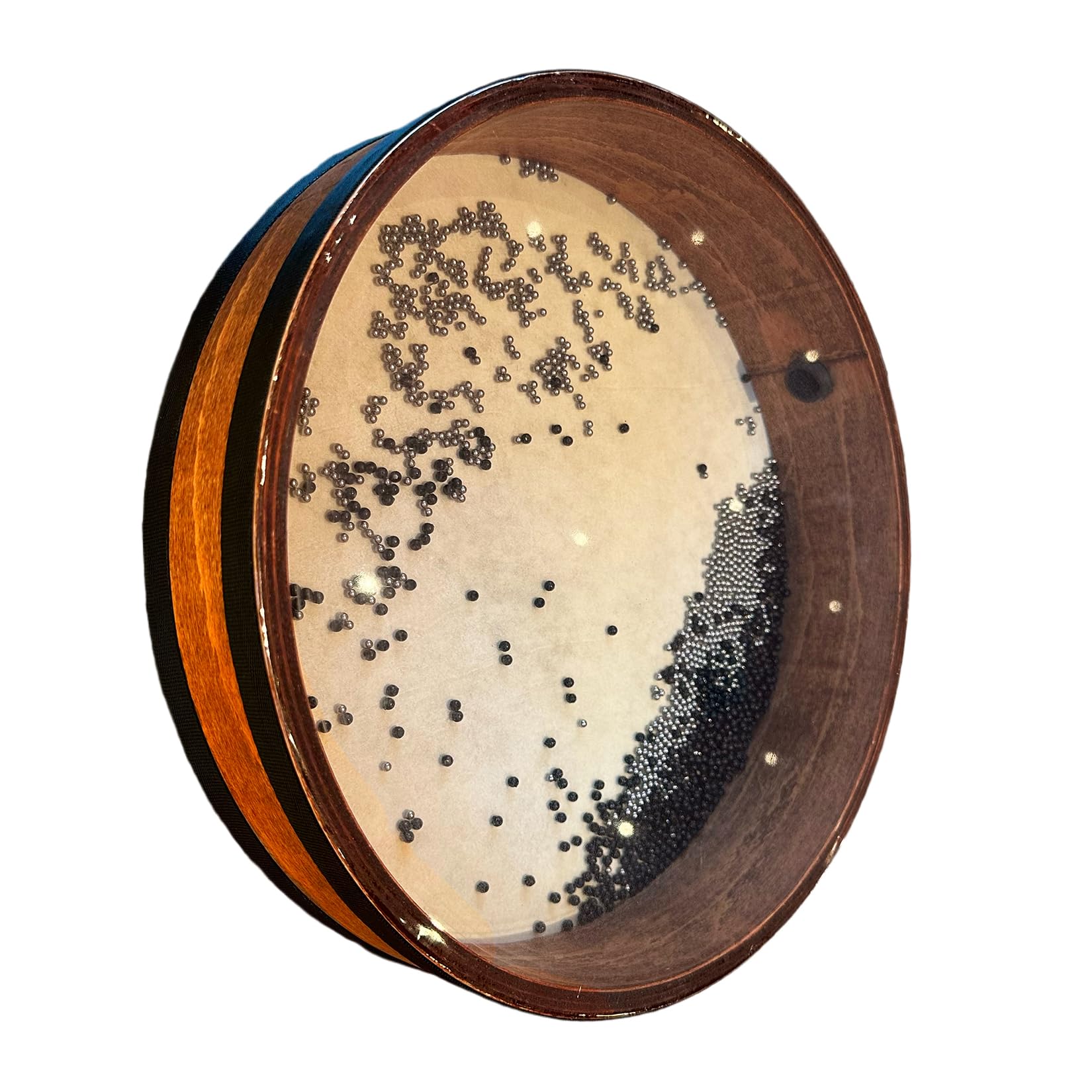 12-Inch Wooden Sheepskin Ocean Drum, Sonic Energy Wave Drum,Music Healing Instrument, Yoga Meditation,Release Pressure(With Back