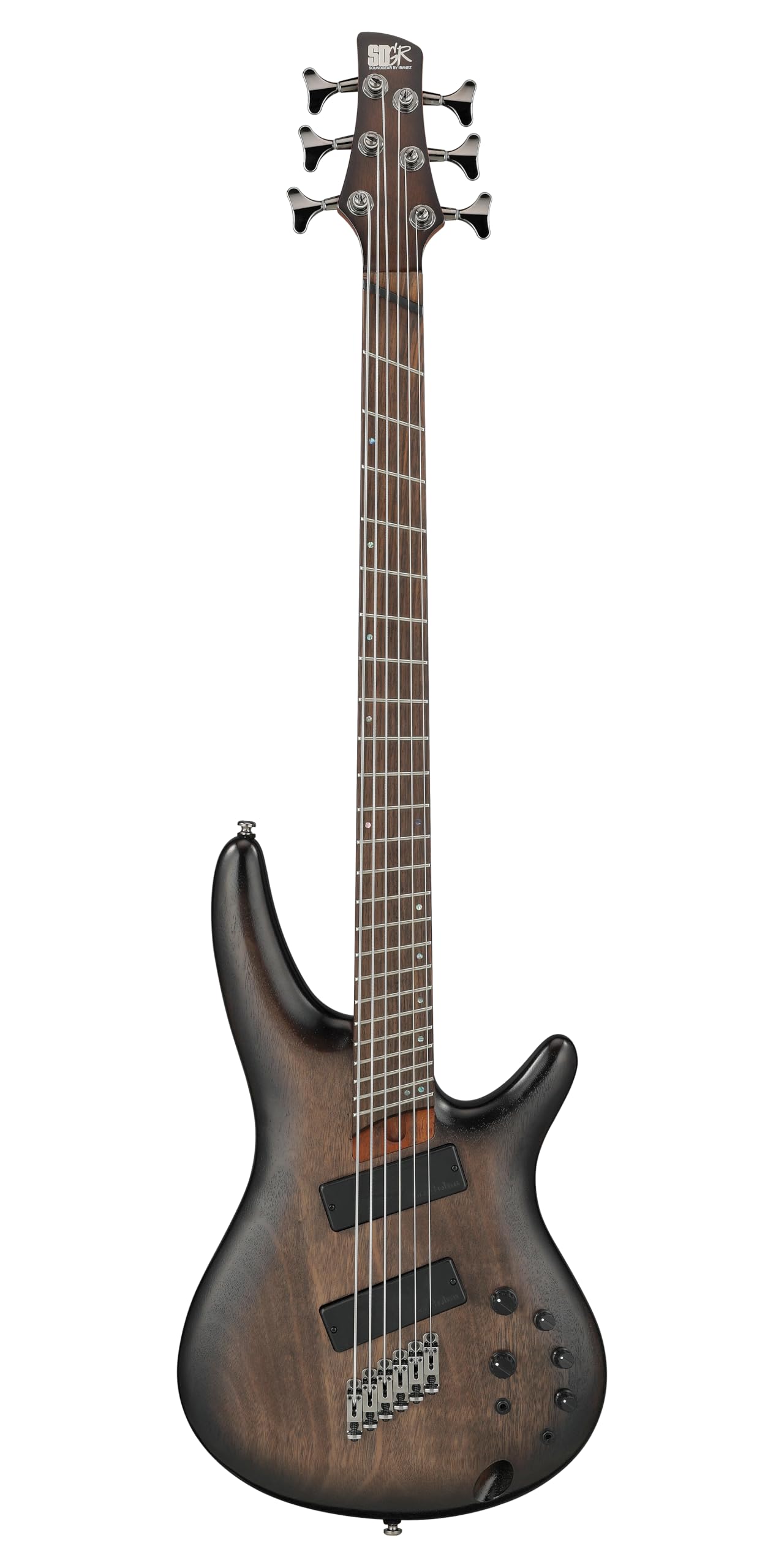 Ibanez Bass Workshop SRC6MS 6-string Multi-Scale Bass Guitar - Black Stained Burst Low Gloss