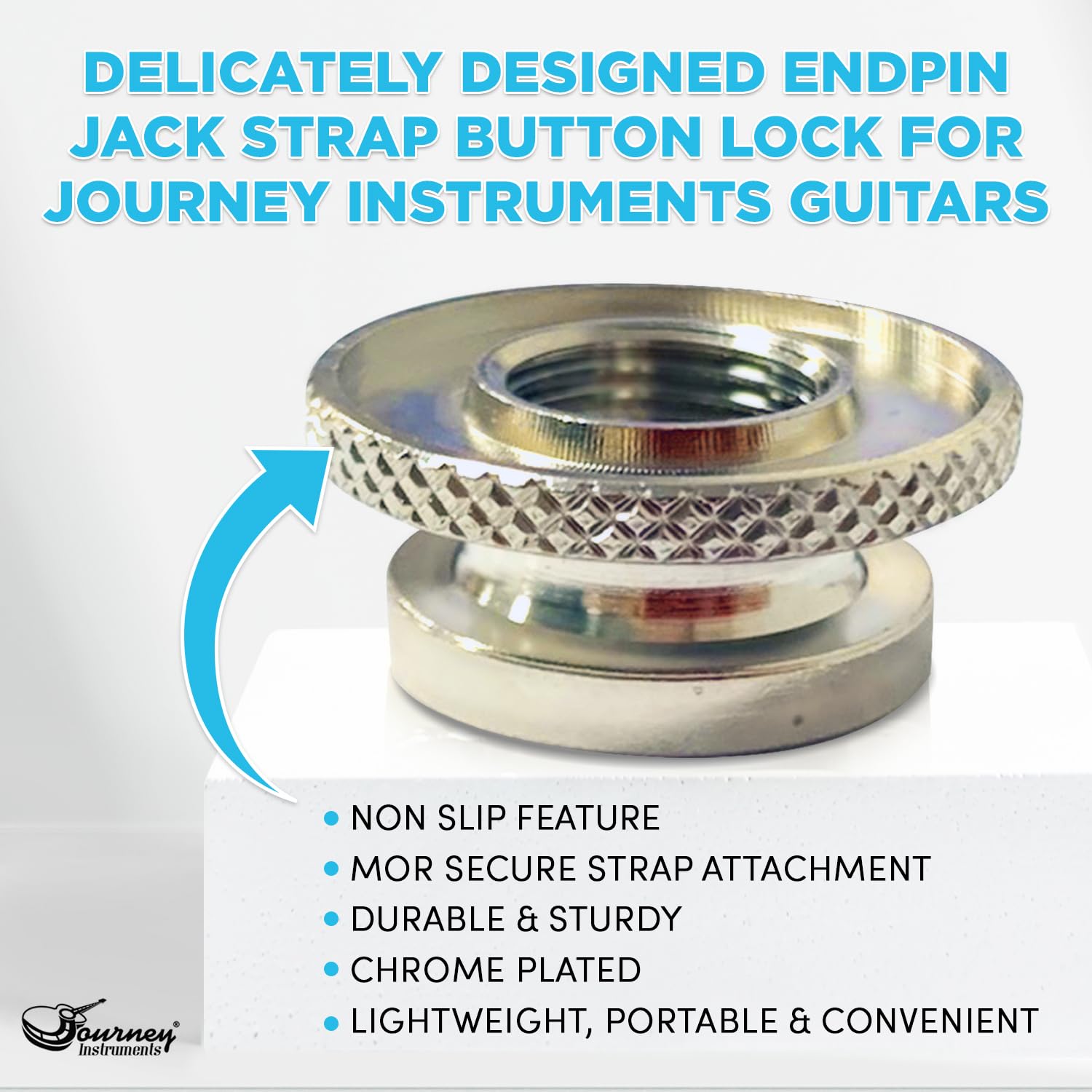 Journey Instruments Endpin Jack Strap Button Lock - SL01 Acoustic Guitar Strap Button Lock Secure Attachment, Compatible with Jo