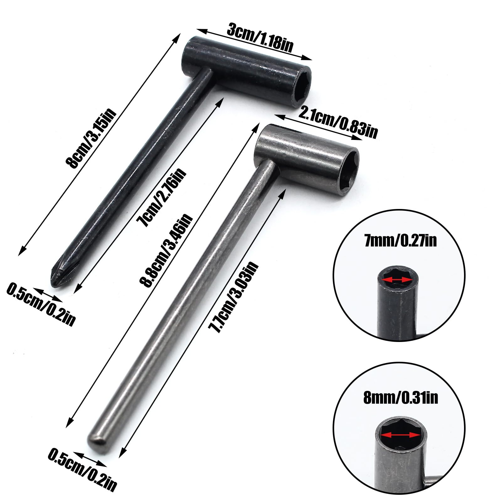 Uenhoy 13 Pcs Guitar Allen Wrench Set, Ball End Truss Rod Wrench 4mm & 5mm and Truss Rod Hex Box Wrench 7mm & 8mm, Guitar Allen