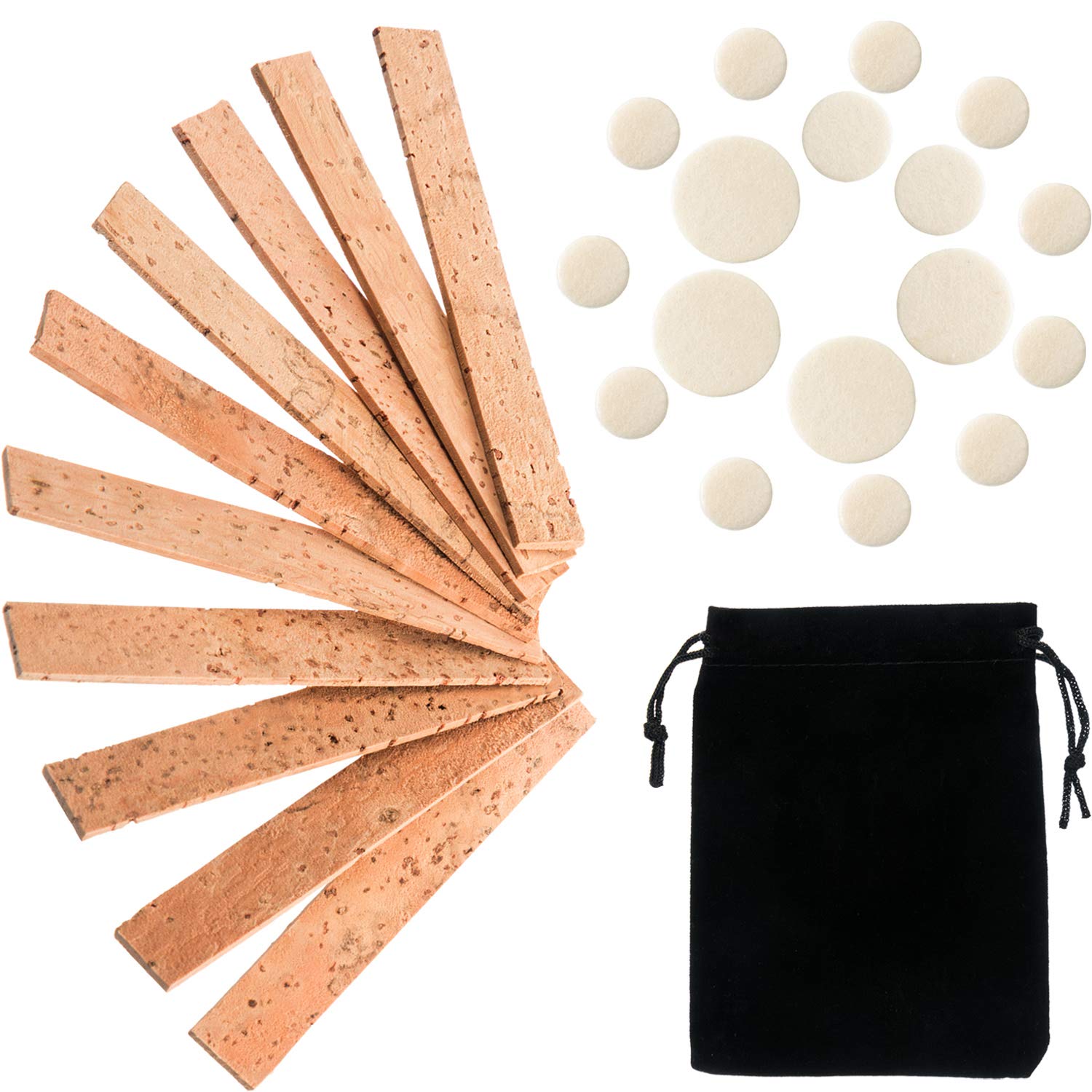 27 Pieces Clarinet Instrument Accessories with 10 Pieces Clarinet Cork Replacement and 17 Pieces Clarinet Pads Bb Clarinet Woodw