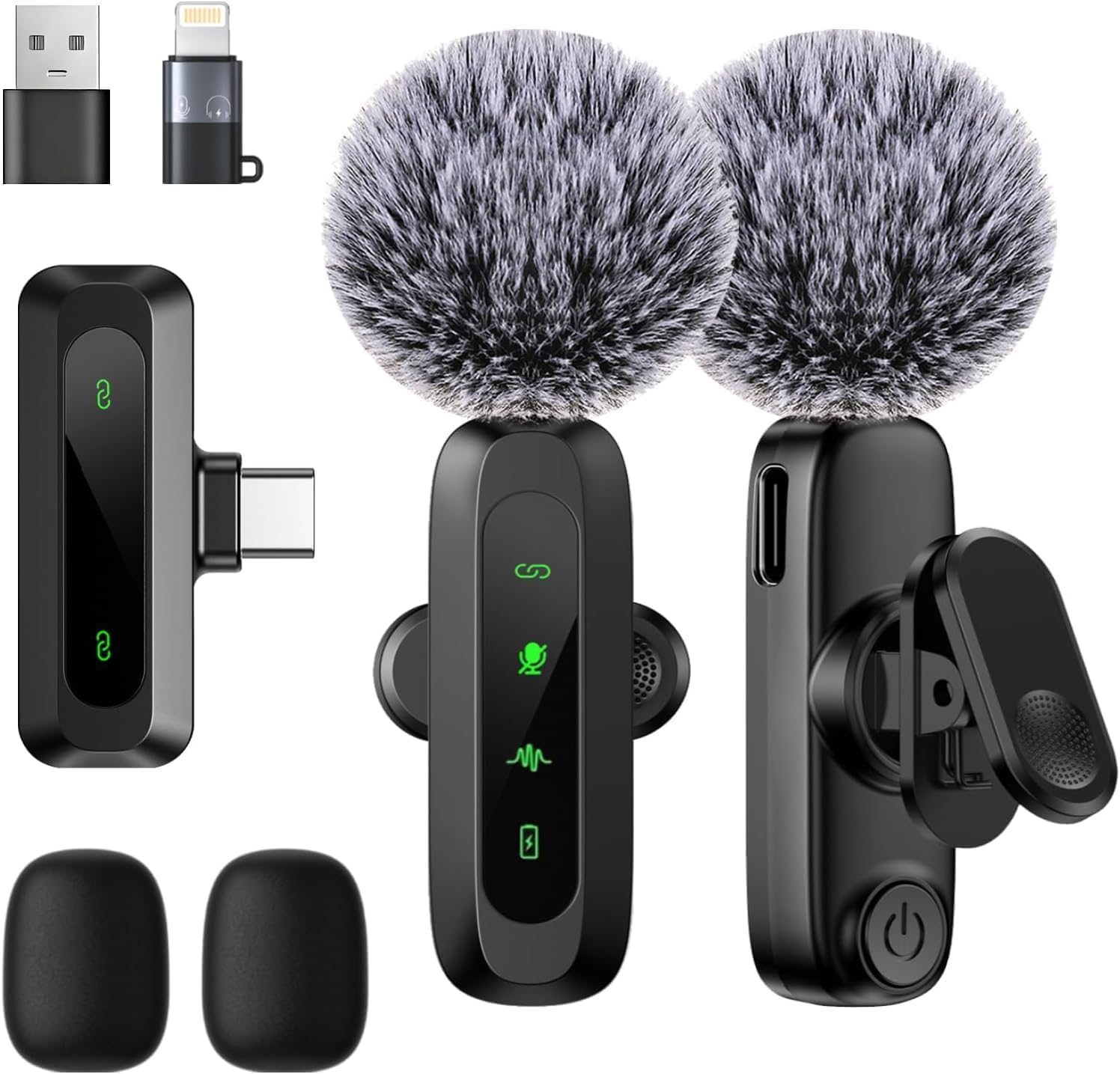 Wireless Lavalier Microphone for iPhone / iPad / Android - Professional Noise Reduction Wireless Microphone for Content Creators