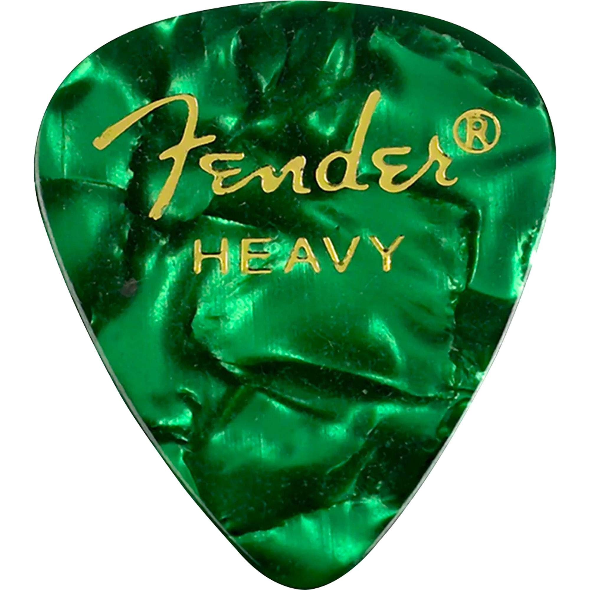 Fender Premium Celluloid Guitar Picks 351 Shape, Green Moto, Heavy, 144-Pack