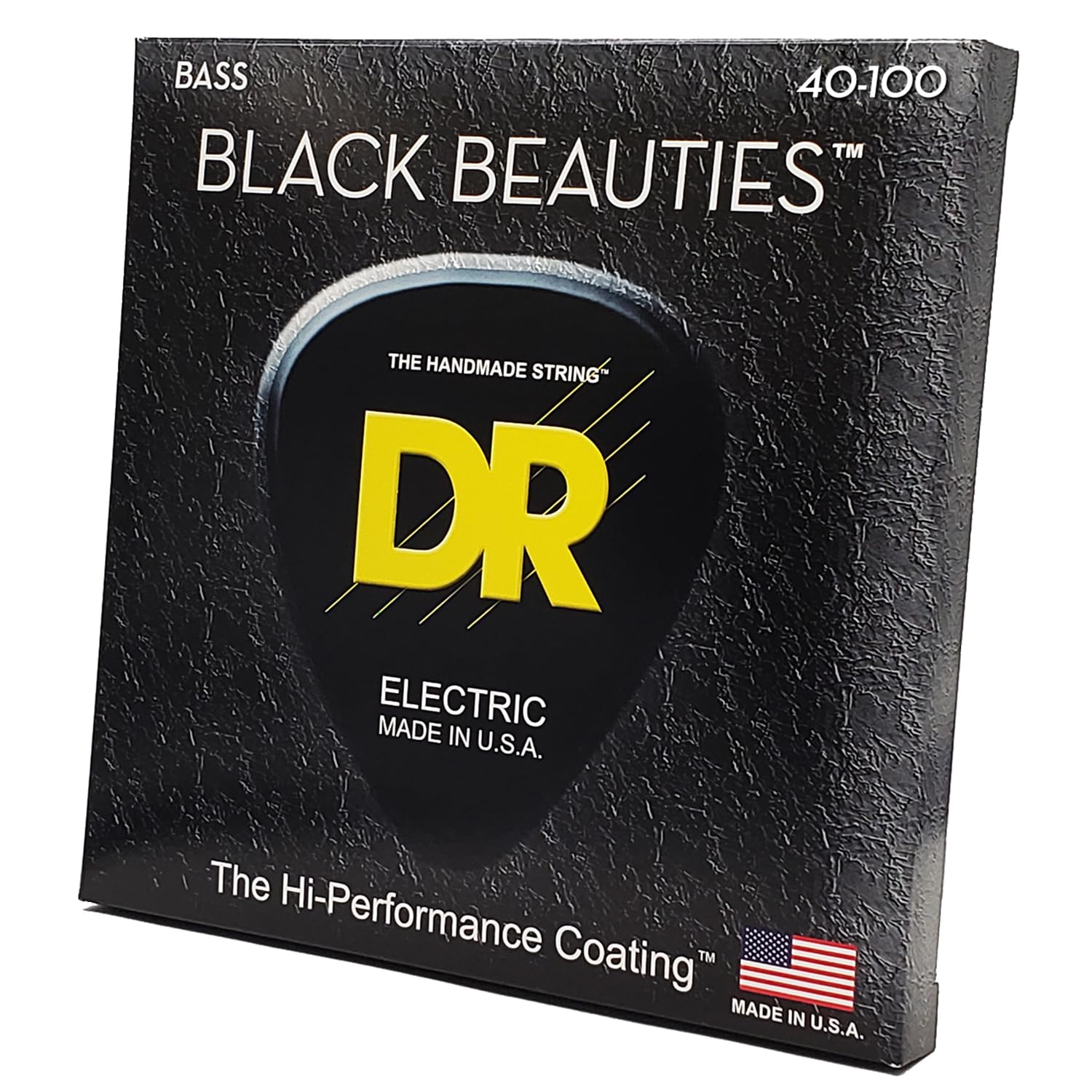 DR Strings - Black Beauties - Bass Guitar Strings 4-String Set - Light 40-100 - Black Bass Guitar Sting (BKB-40)