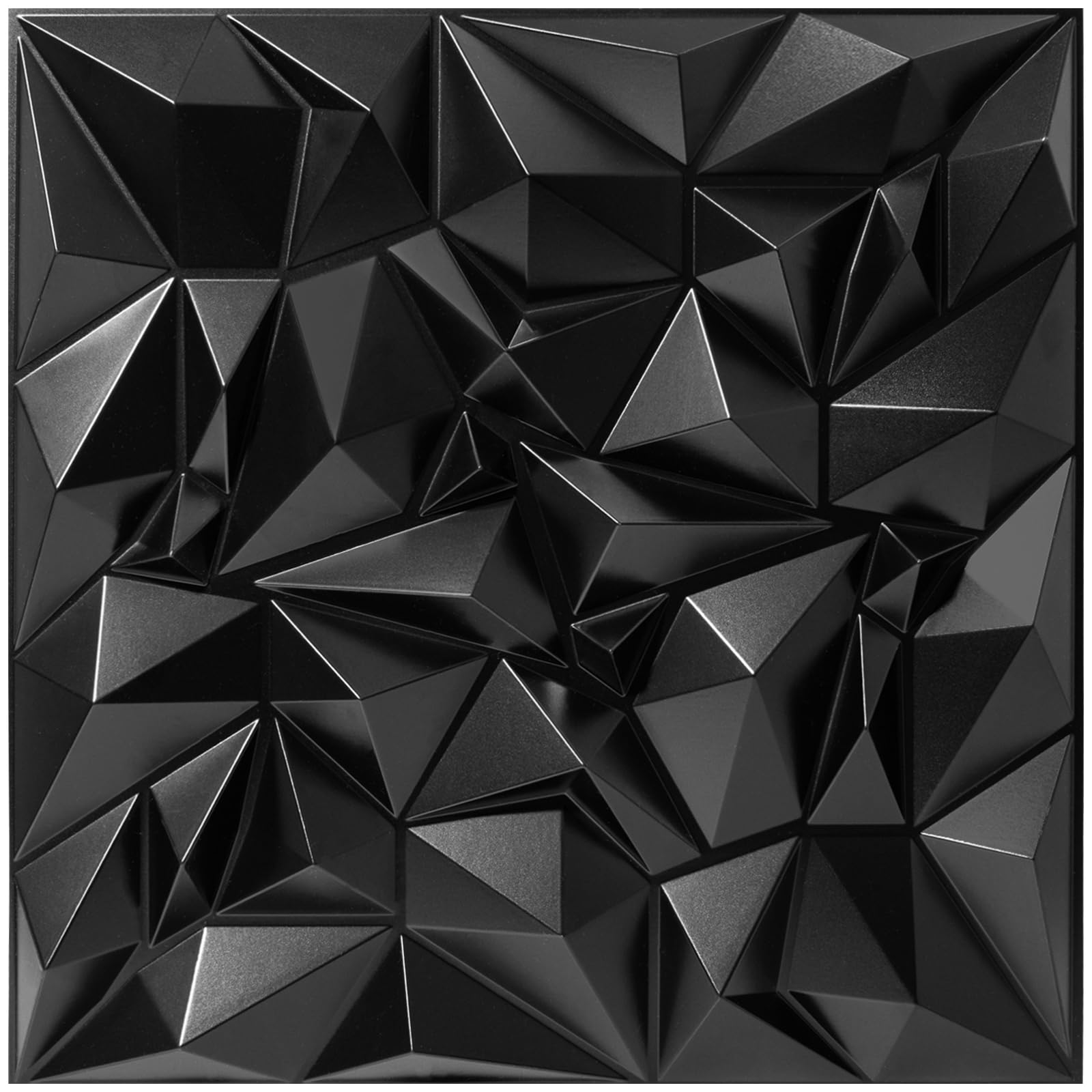 Troystudio Acoustic Sound Diffuser Panels, 19.7 X 19.7 X 1 Inches 12 Pcs Black Pvc Plastic 3D Wall Panel, Recording Studio Acous