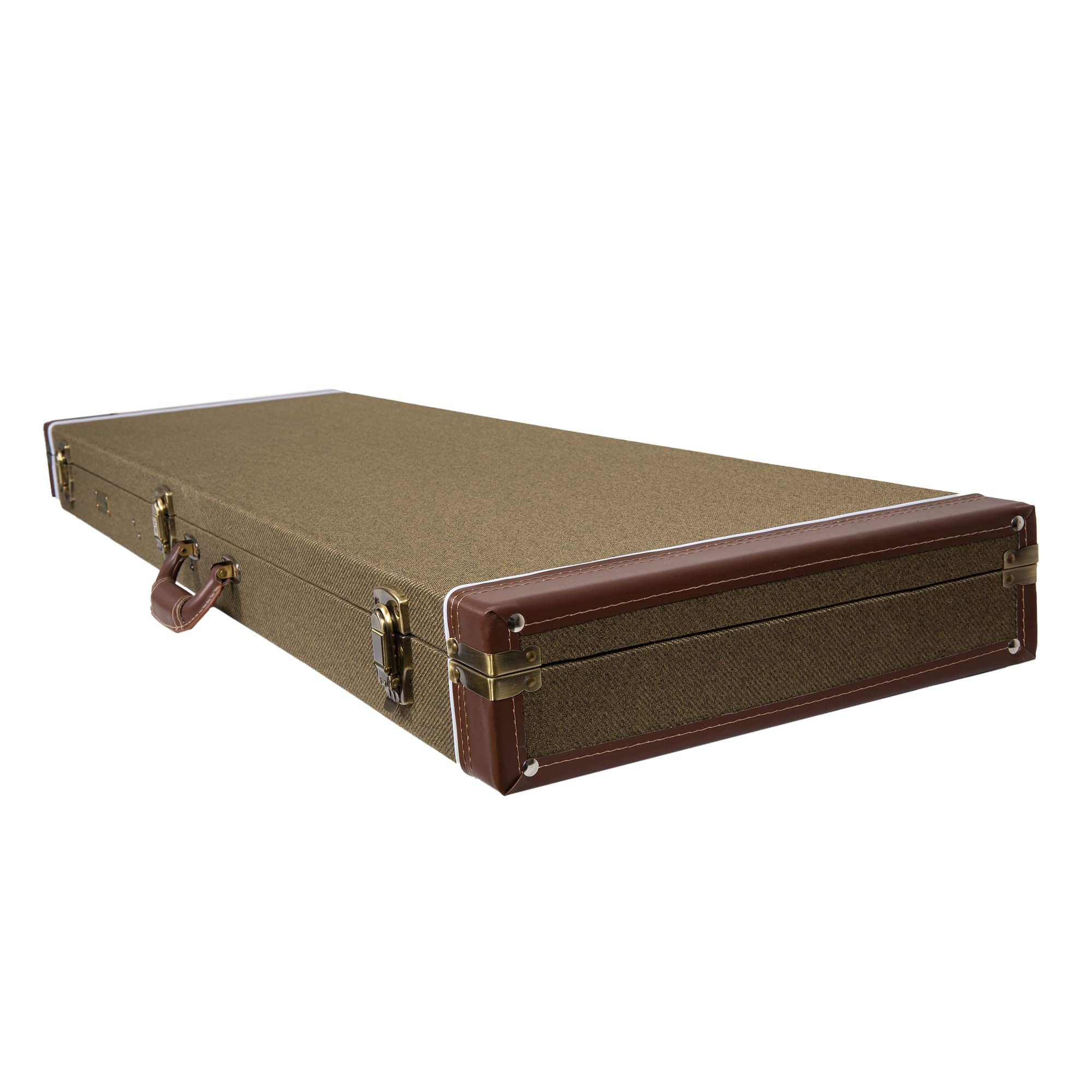 Crossrock Vintage Wood case fits Precision Bass Style Guitars-Green(CRW700BGN)