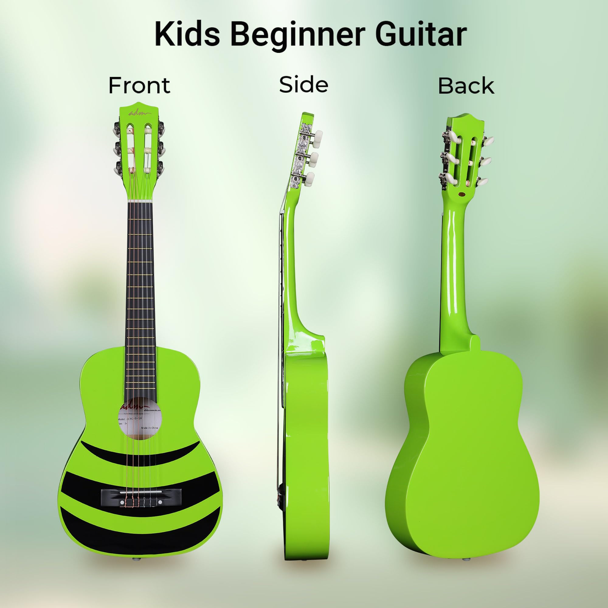 ADM Beginner Acoustic Classical Guitar Nylon Strings Wooden Guitar Bundle Kit for Kid Boy Girl Student Youth Guitarra Online Les