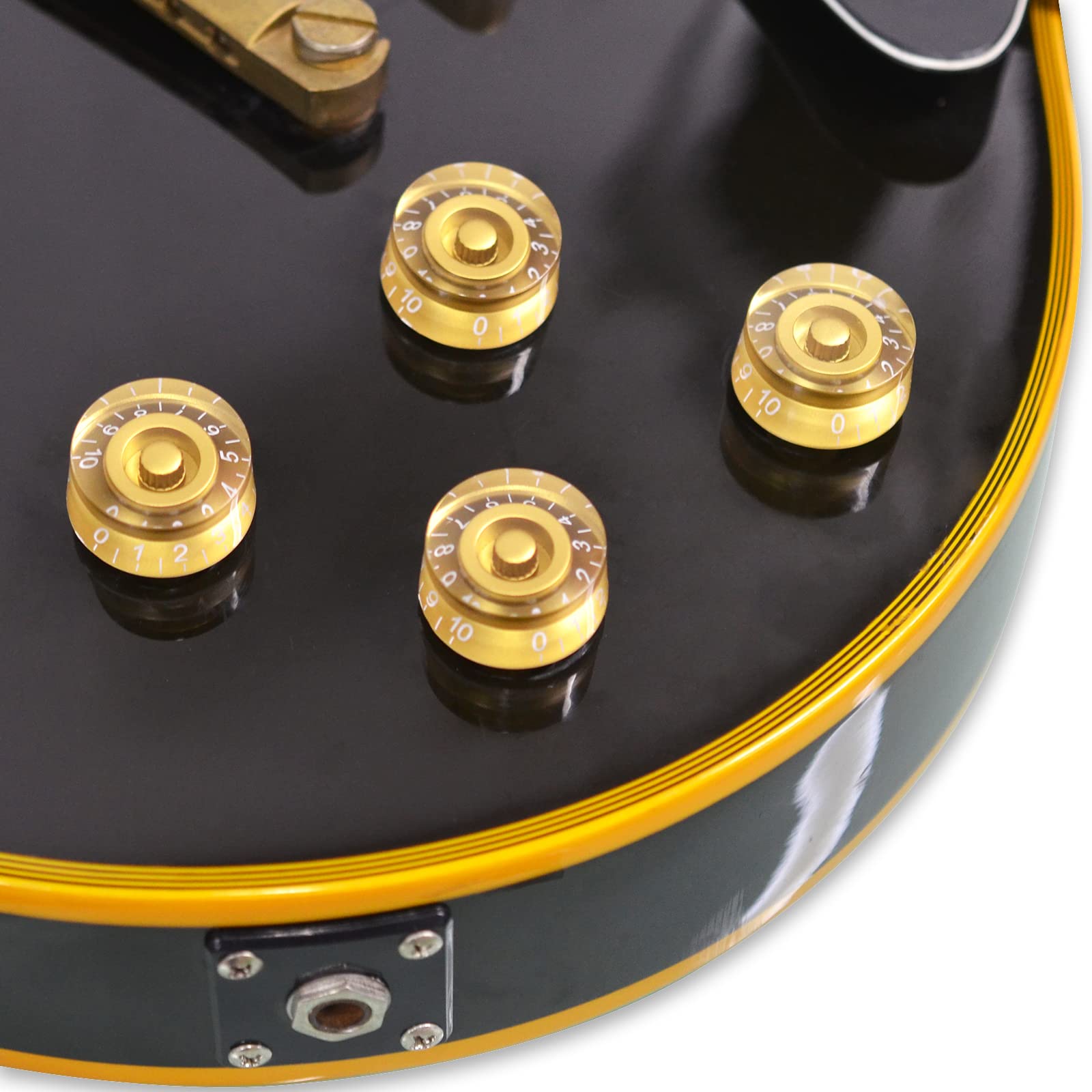 SAPHUE Guitar 4PCS Speed Control Knobs for Electric Guitar Guitar Pots Tone Volume Knobs Buttons (Gold)