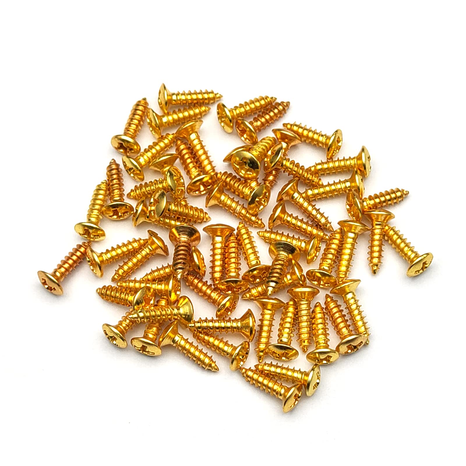 Maxcheer 100Pack Guitar & Bass Pickguard Screws For Strat & Tele (Gold 100 Pack)