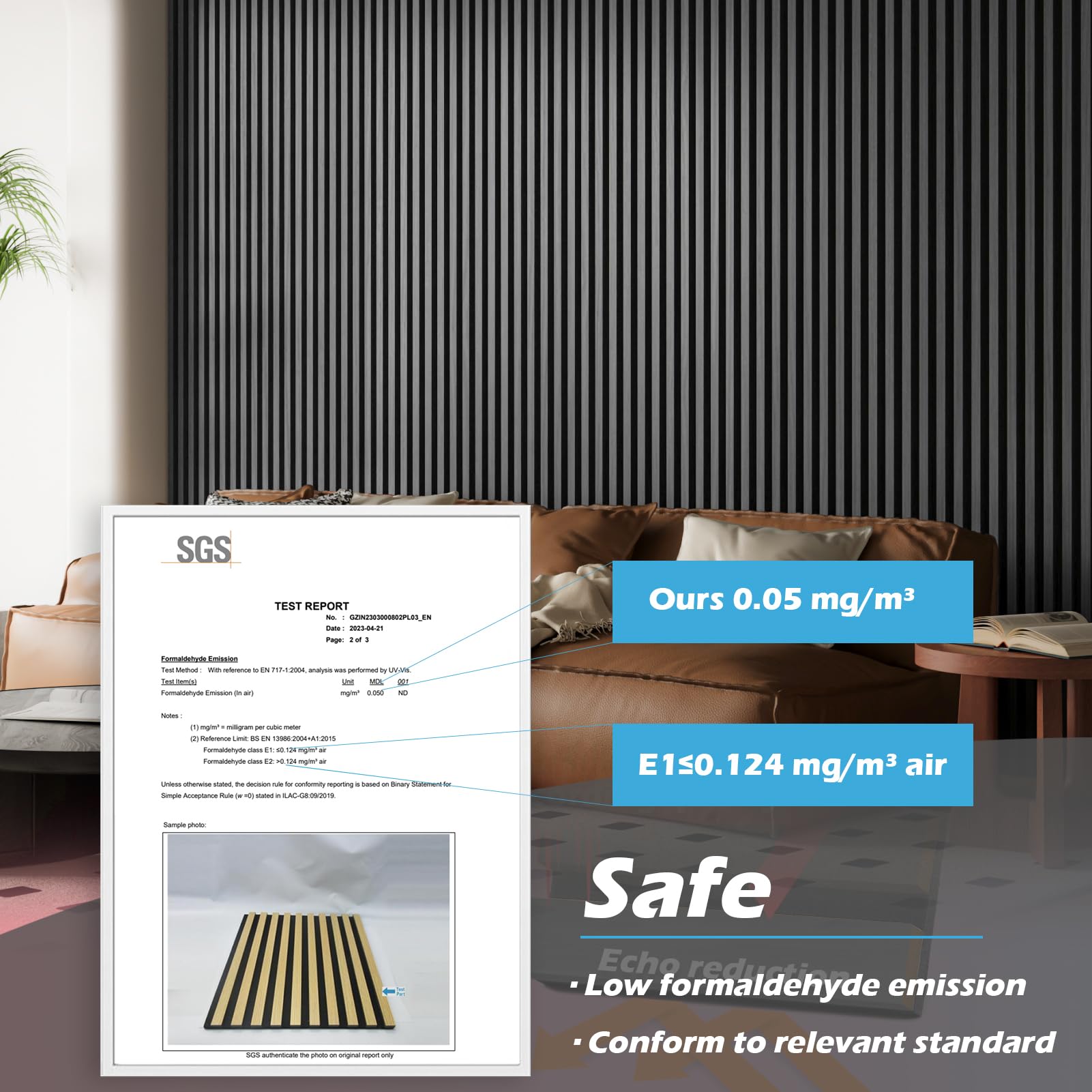 Art3d 2-Pack 108'' x 12'' Acoustic Wood Panels for Wall, Soundproof Wood Slat Panel for Wall and Ceiling, 3D Fluted Sound Absorb