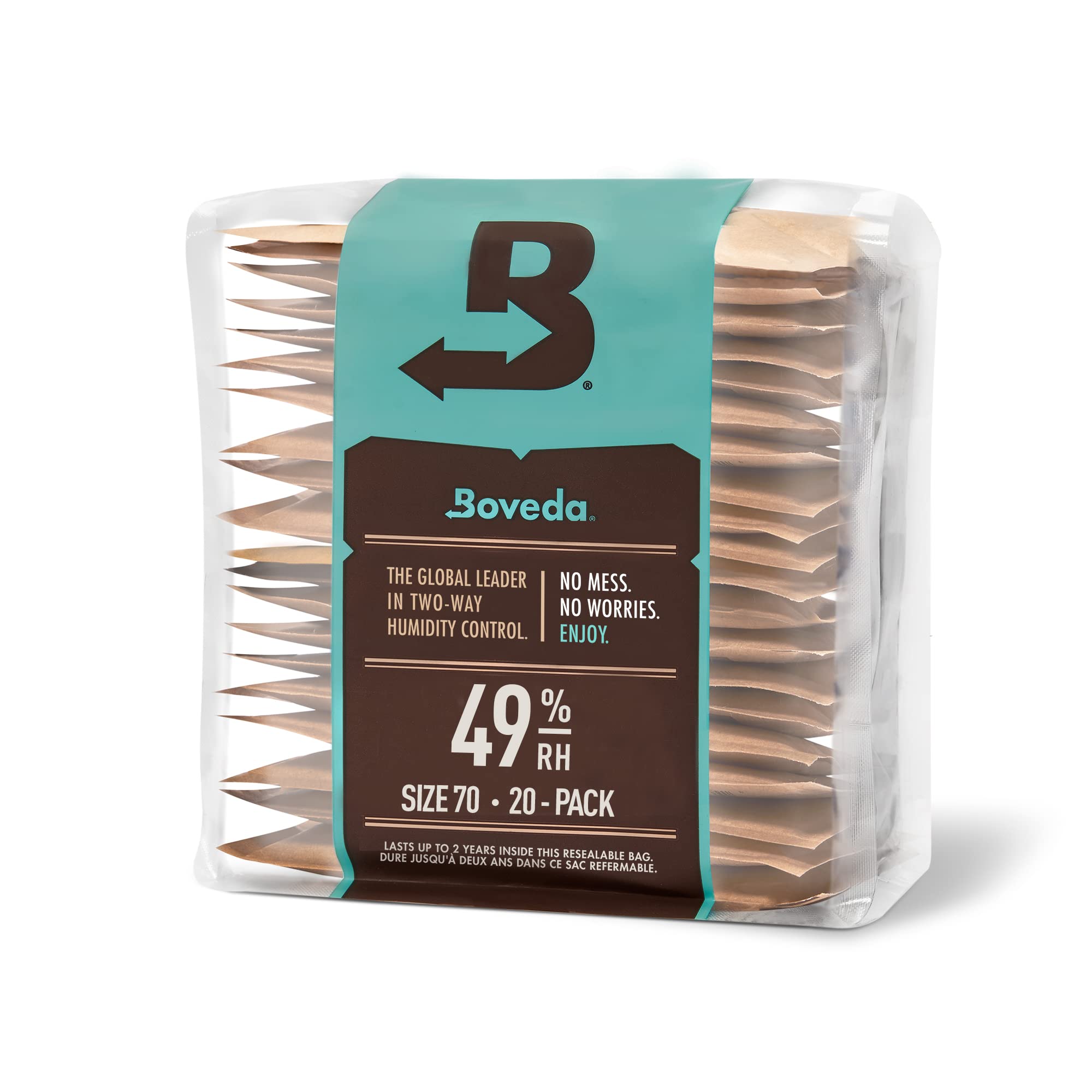 Boveda 49% Two-Way Humidity Control Replacement Packs For Boveda Starter Kits For Music - 20 Pack - Moisture Absorbers For Instr