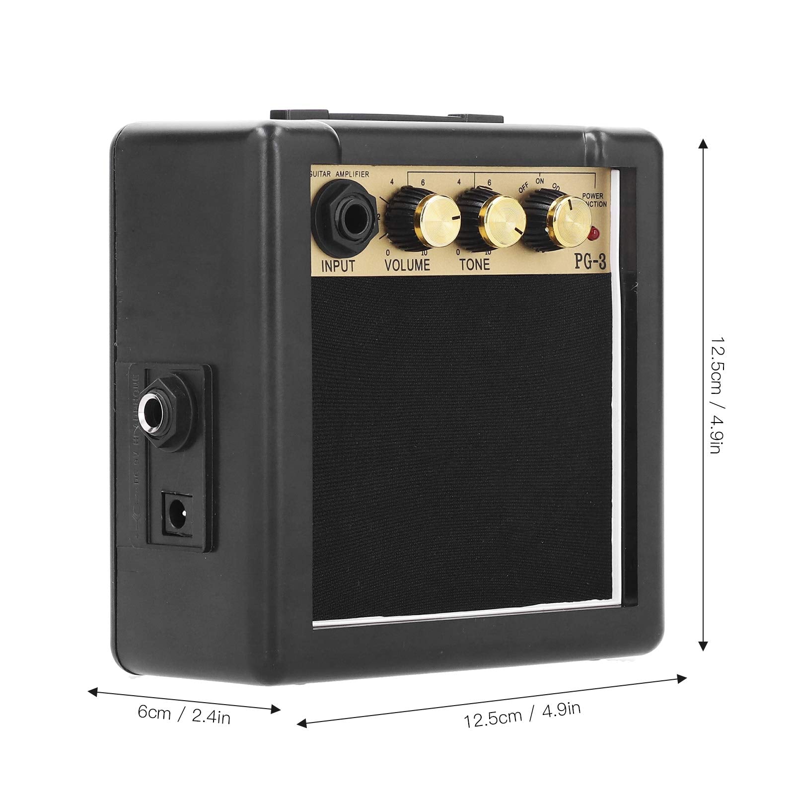 Guitar Amplifier, Bass Speaker Mini Guitar Amplifier, Portable PG-3 3W for Electric Guitar Electric Bass