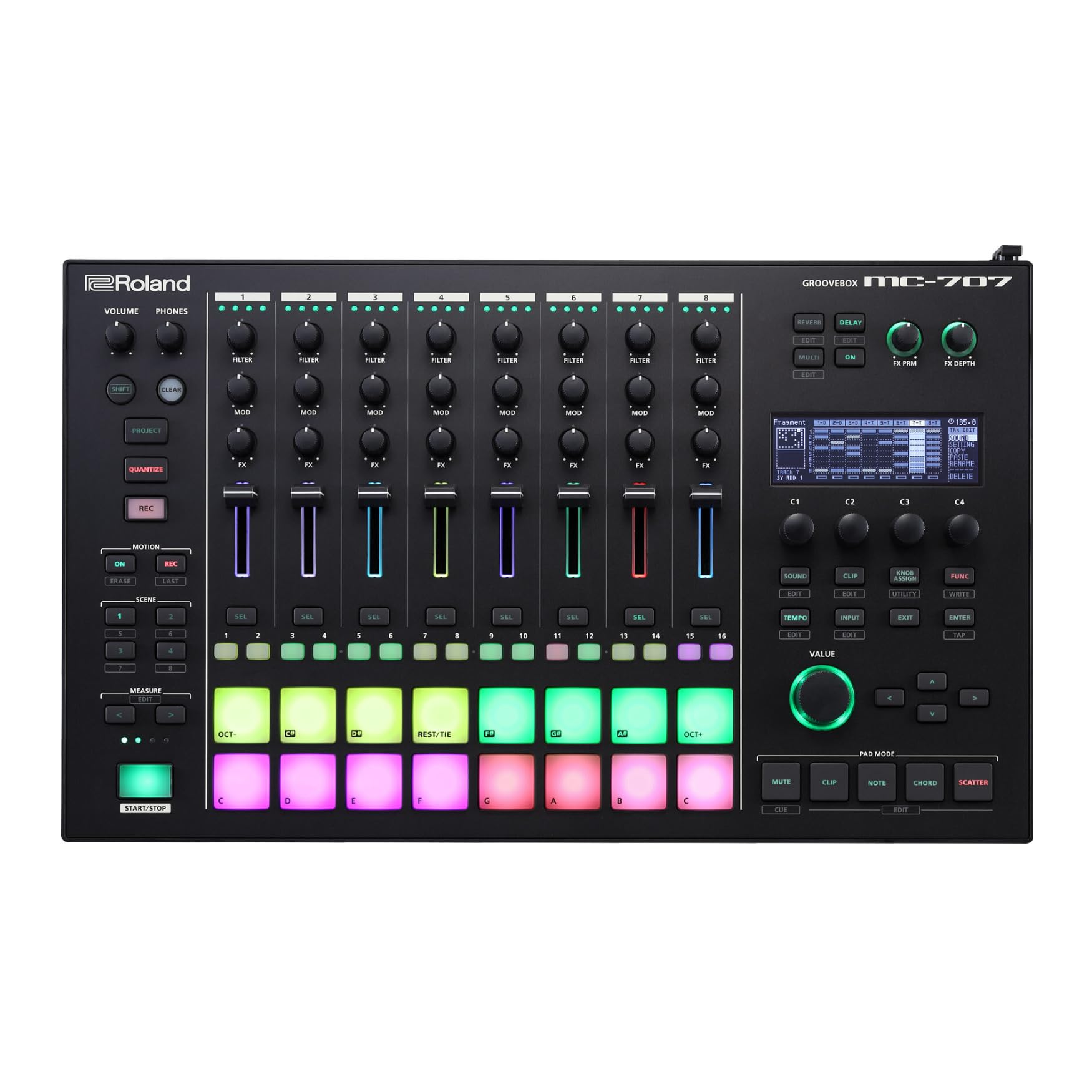 Roland MC-707 Groovebox Professional Music Production Workstation (MC-707), Standard